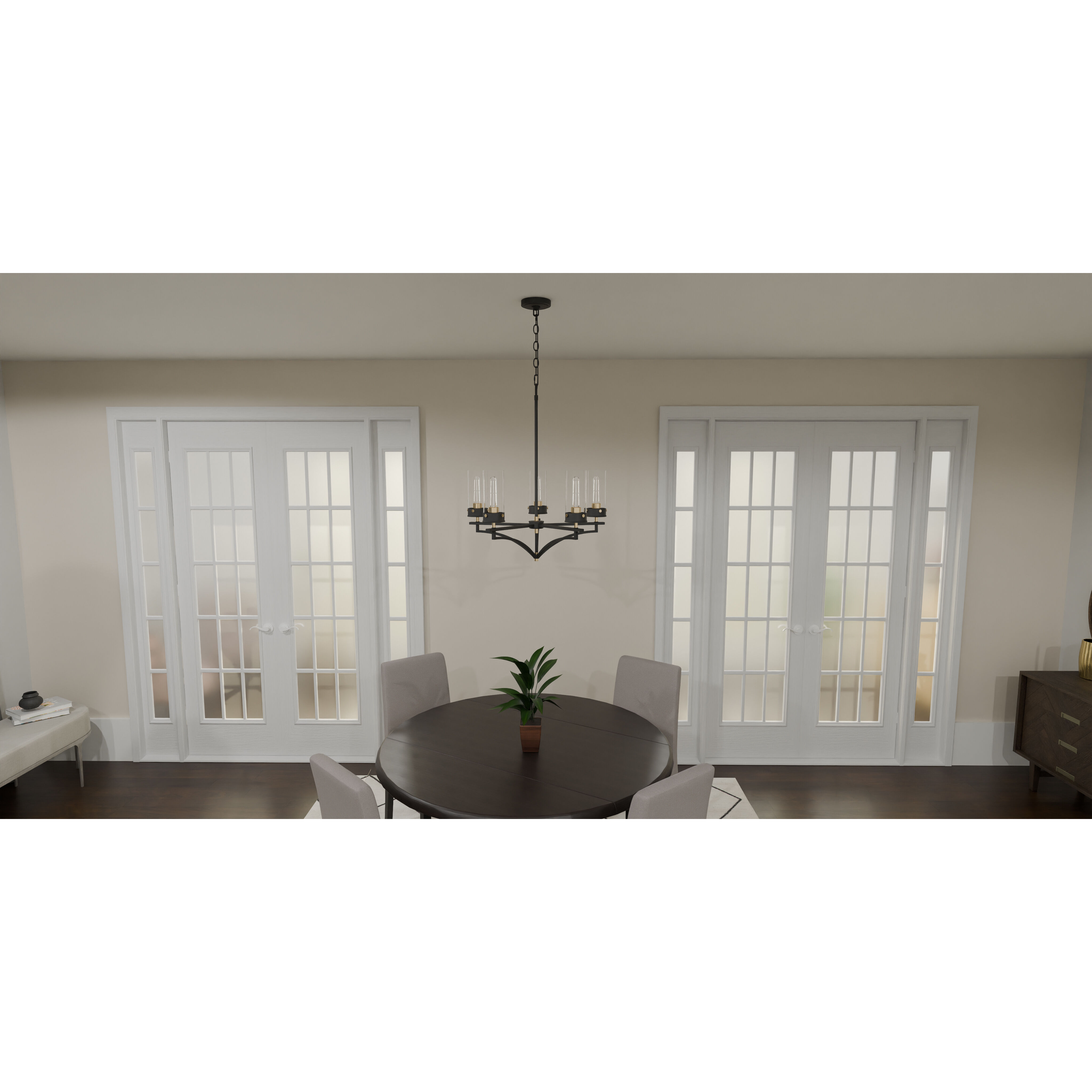 Hillside 5 Light 26.25 inch Matte Black Chandelier Ceiling Light