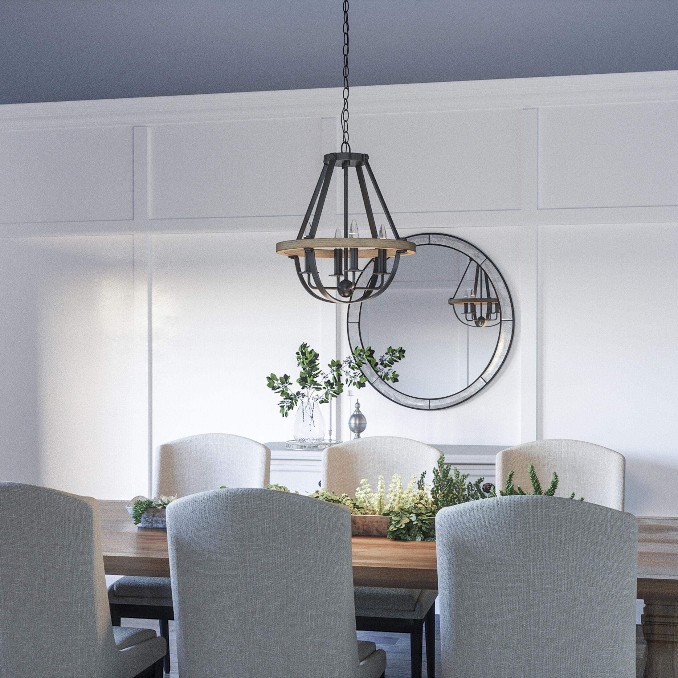 Bartlett 4 Light 16 inch Earth Black Pendant Ceiling Light