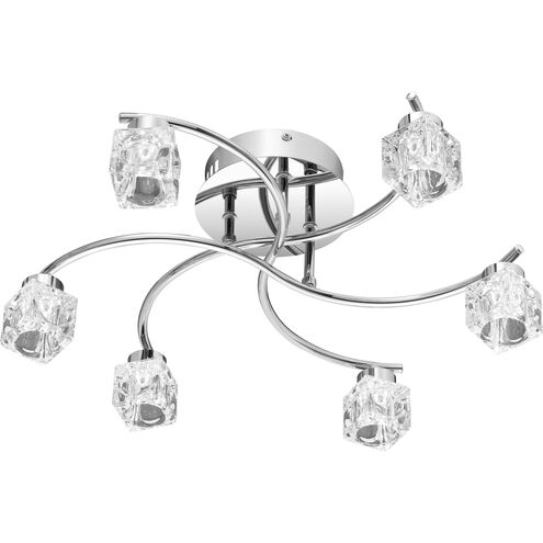 Clear Hollow LED 19 inch Polished Chrome Flush Mount Ceiling Light