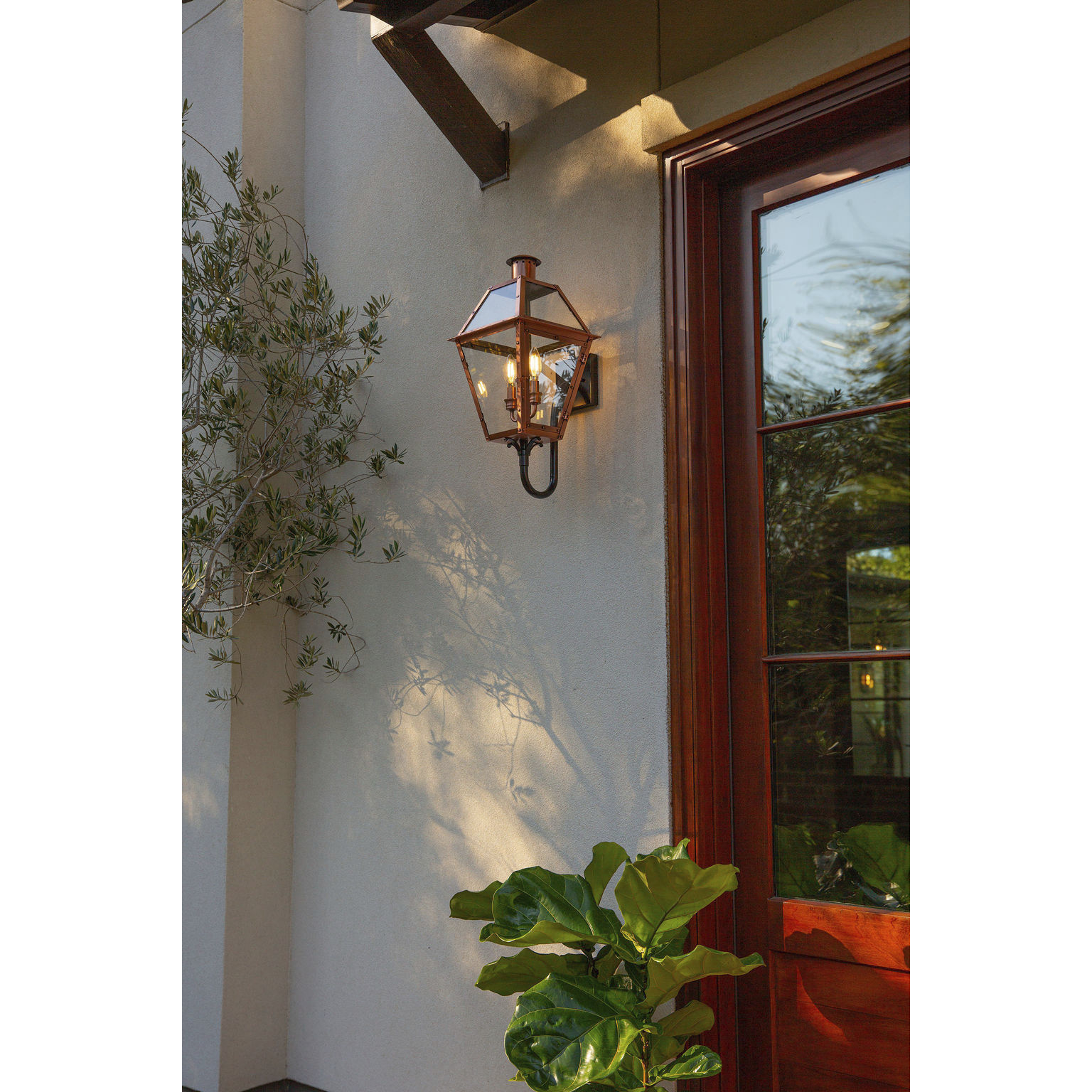 Rue De Royal 2 Light 24 inch Aged Copper Outdoor Wall Lantern