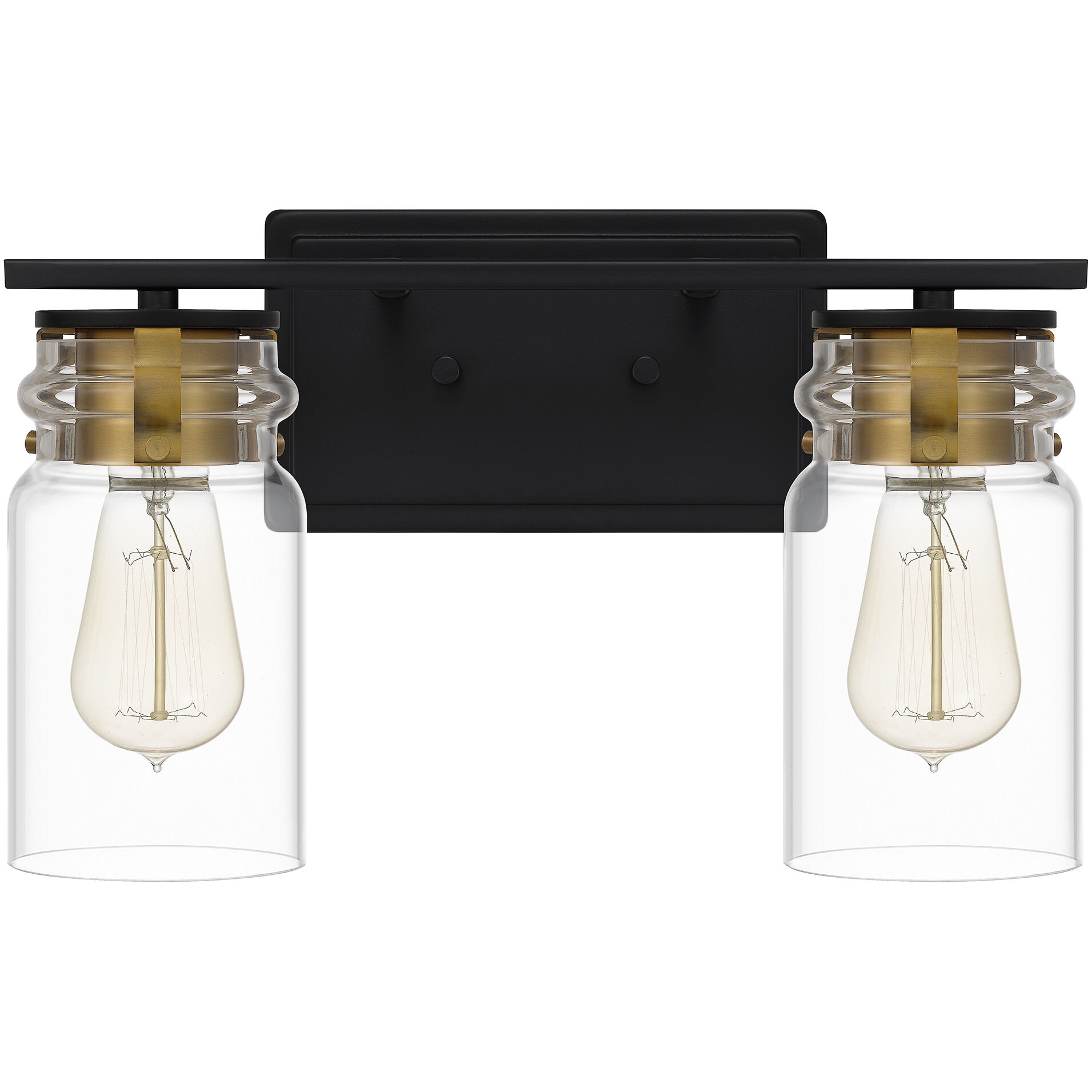 Keesey 2 Light 14 inch Matte Black Bath Light Wall Light