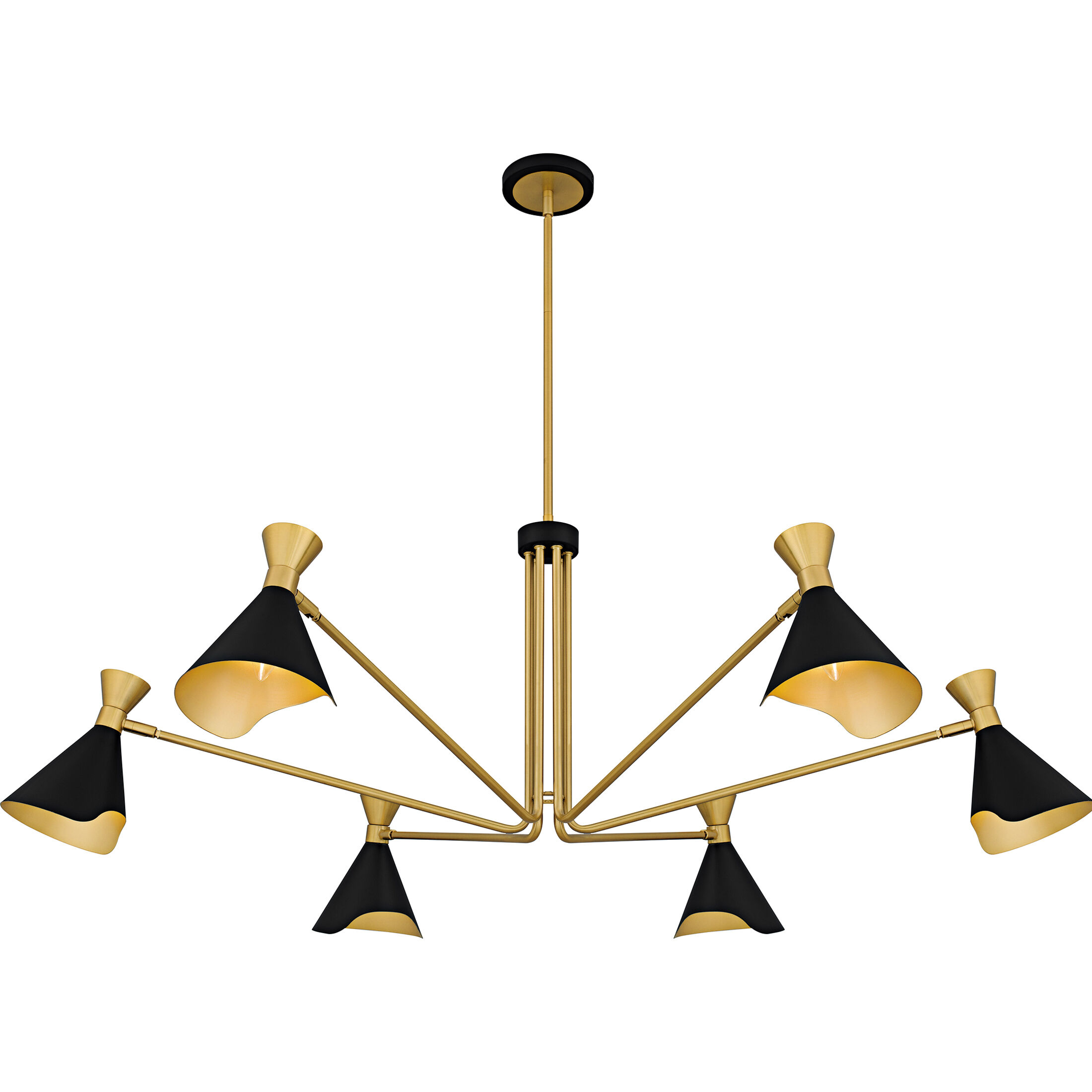 Arden 6 Light 52 inch Matte Black Chandelier Ceiling Light