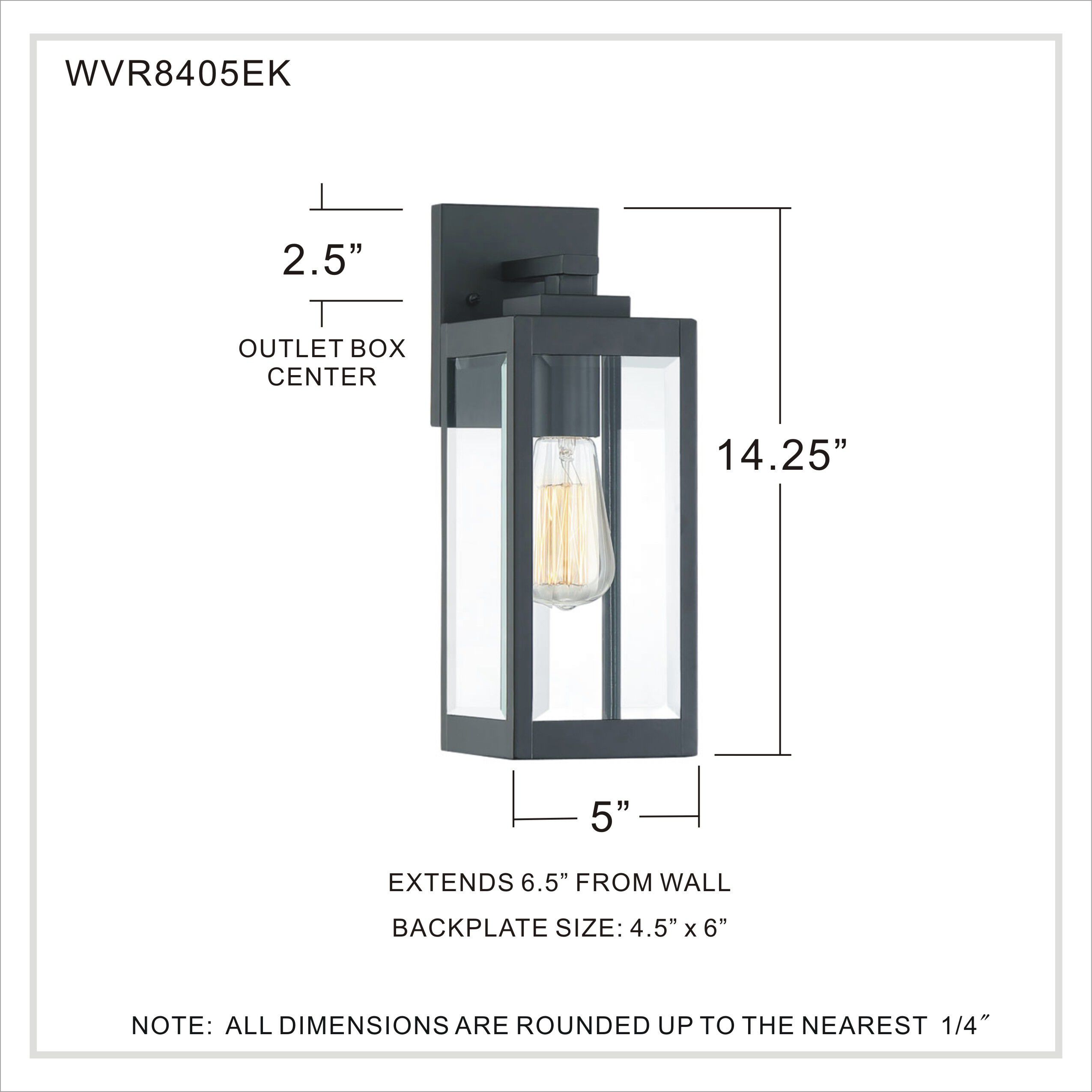 Quoizel WVR8405EK Westover 1 Light 14 inch Earth Black Outdoor Wall Lantern