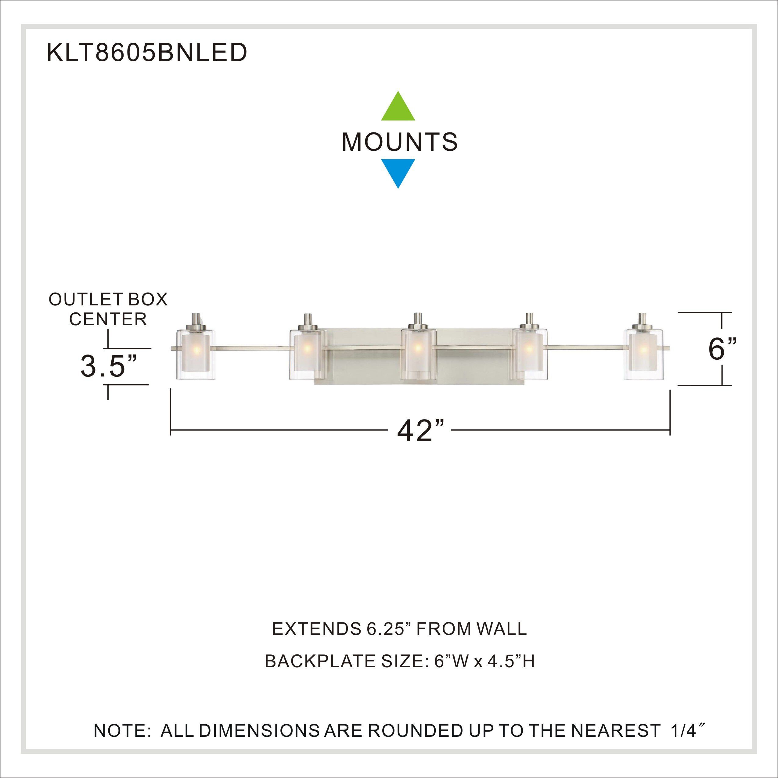 Kolt LED 42 inch Brushed Nickel Bath Light Wall Light