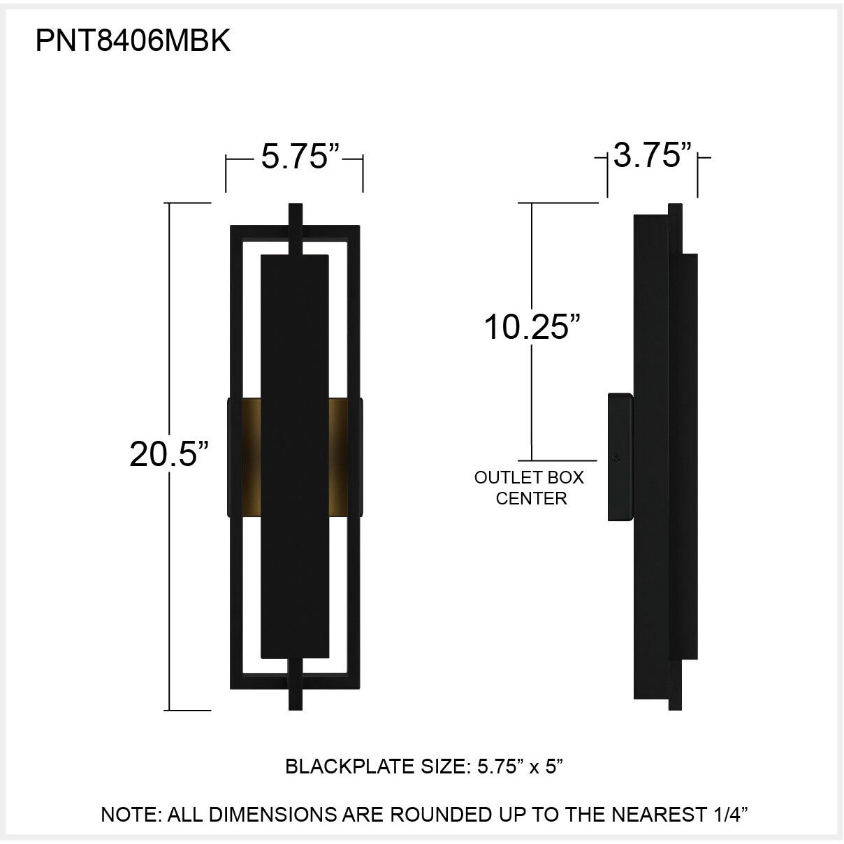 Pointsett LED 21 inch Matte Black Outdoor Wall Lantern