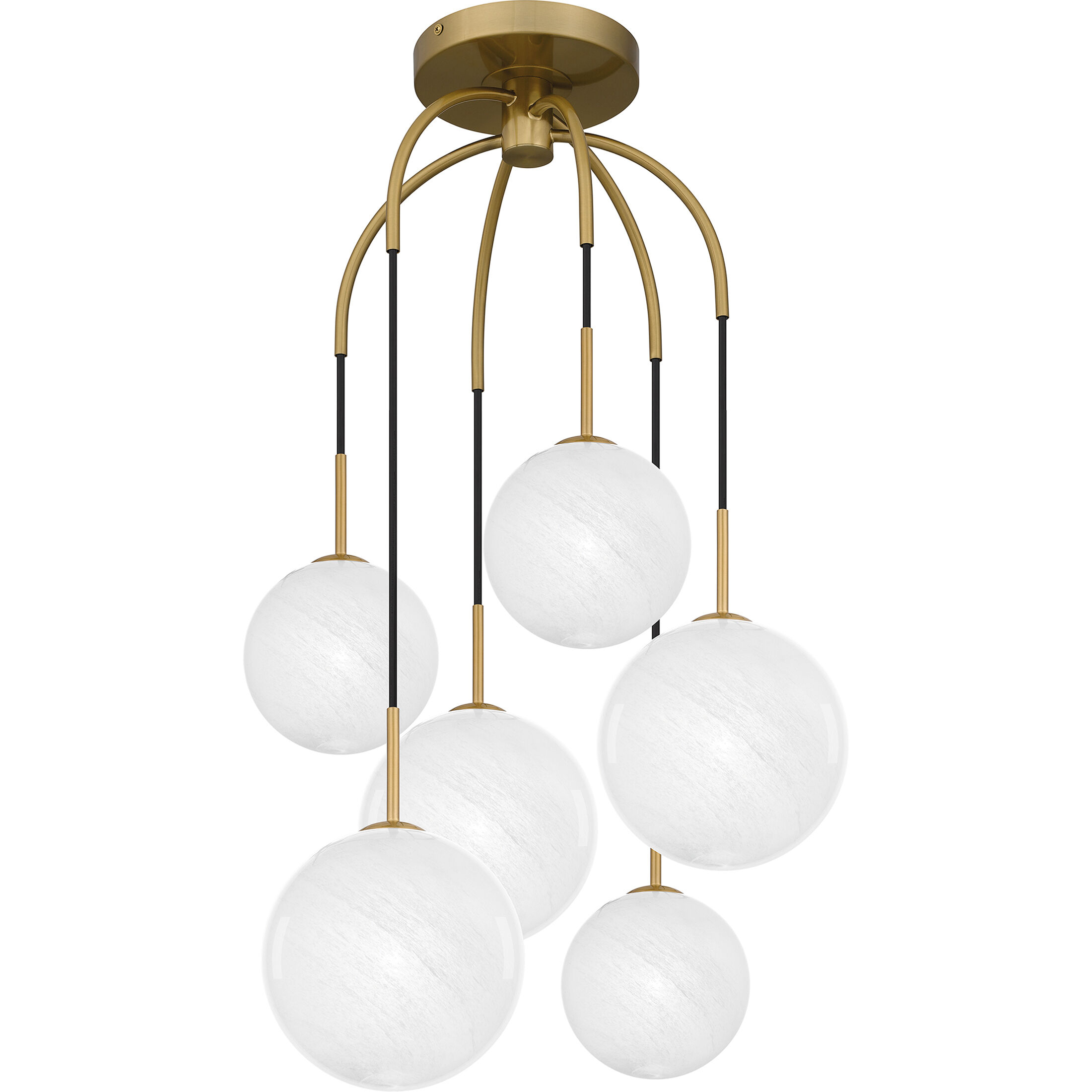 Wonderstruck 6 Light 20.75 inch Aged Brass Semi-Flush Mount Ceiling Light, Pendant