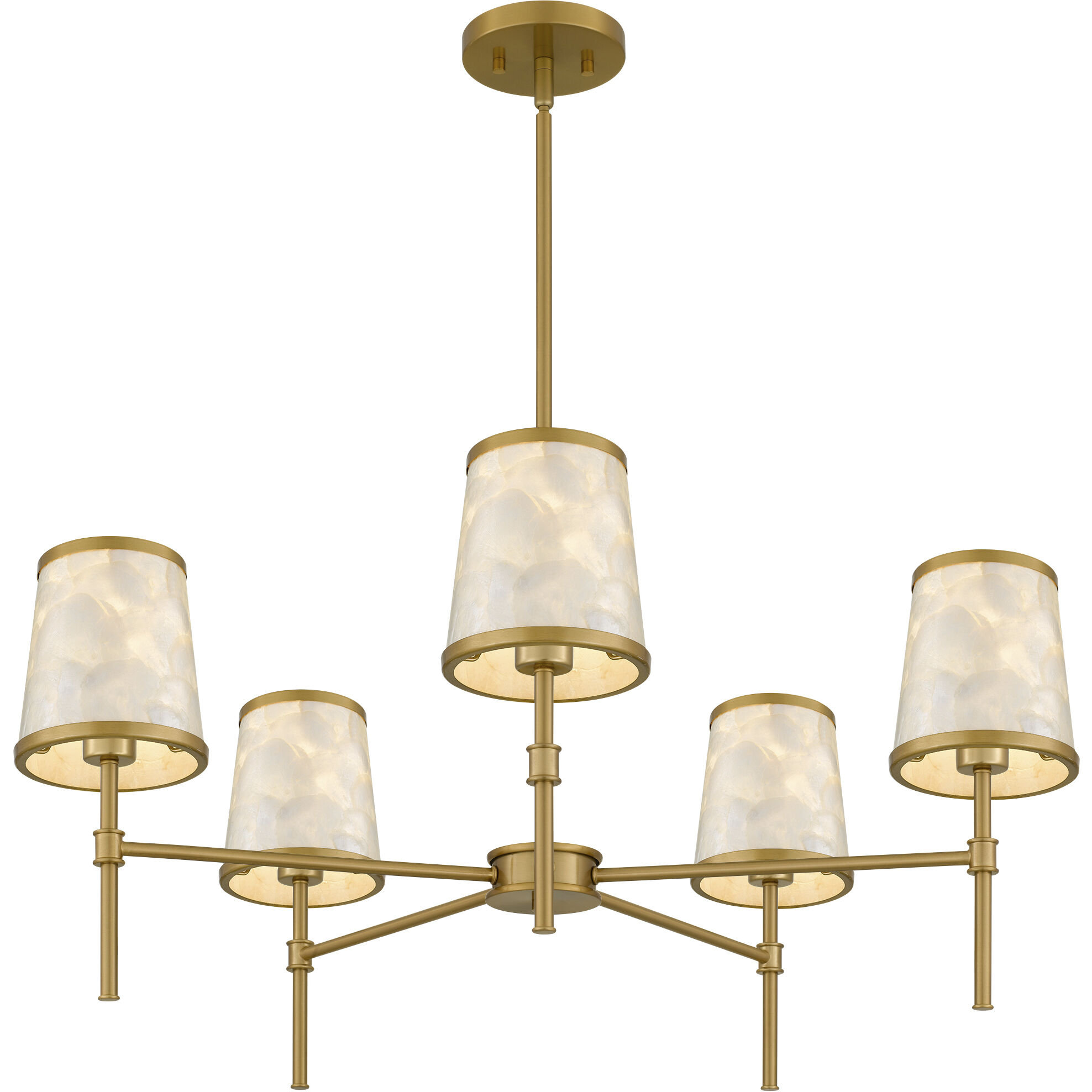Windley 5 Light 32 inch Brushed Gold Chandelier Ceiling Light