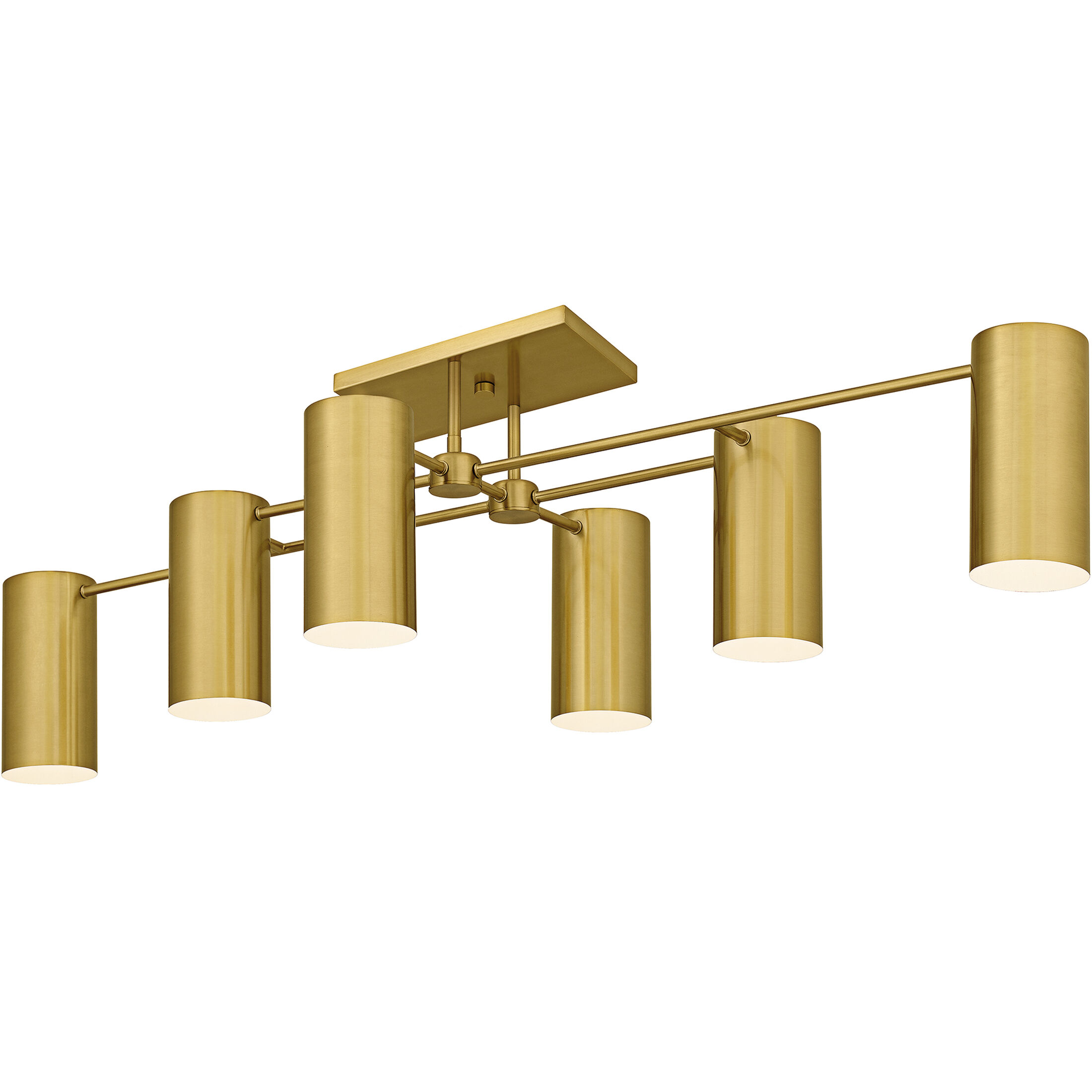 Foreland 6 Light 50 inch Brushed Gold Semi-Flush Mount Ceiling Light, Extra Large