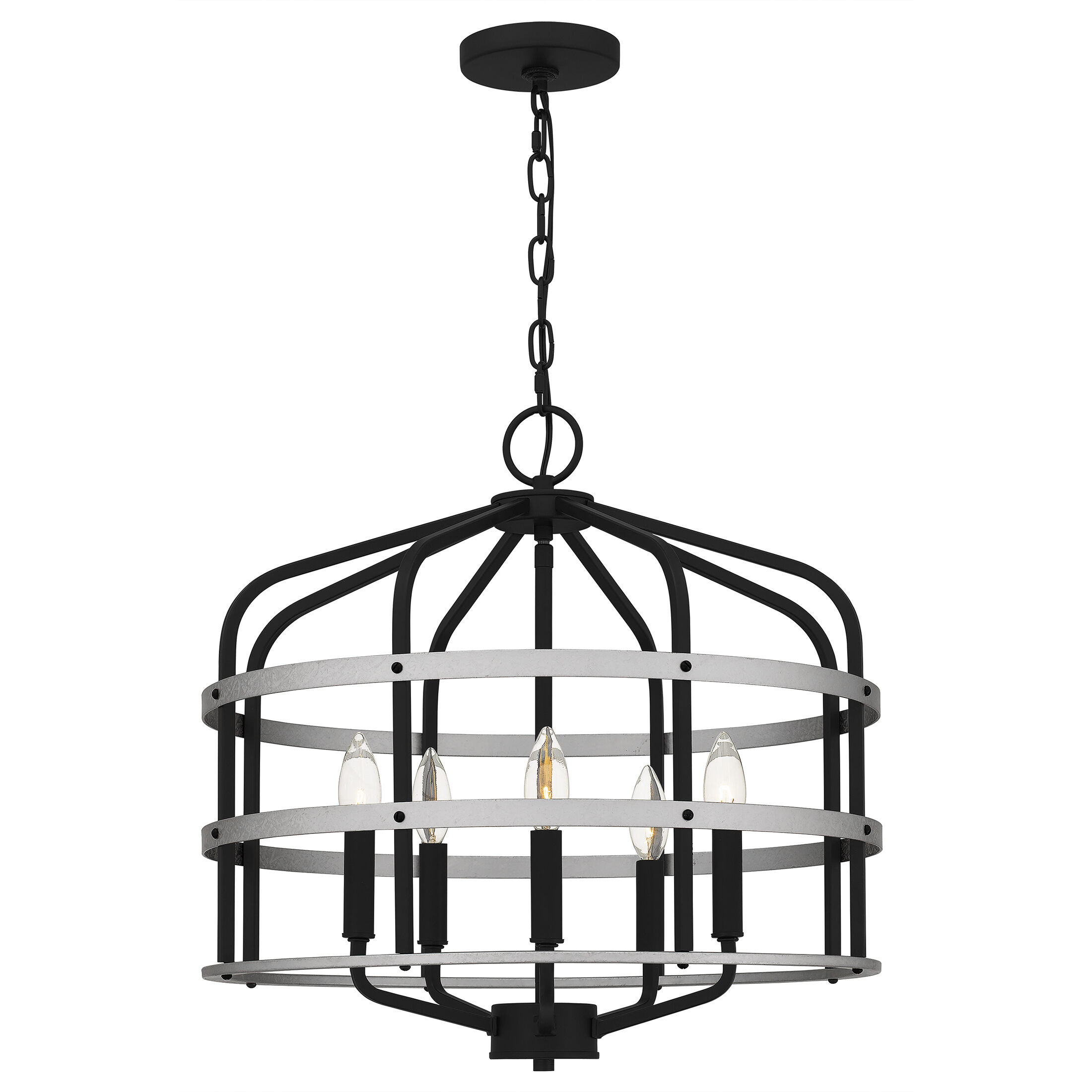 Avignon 5 Light 20 inch Matte Black Pendant Ceiling Light