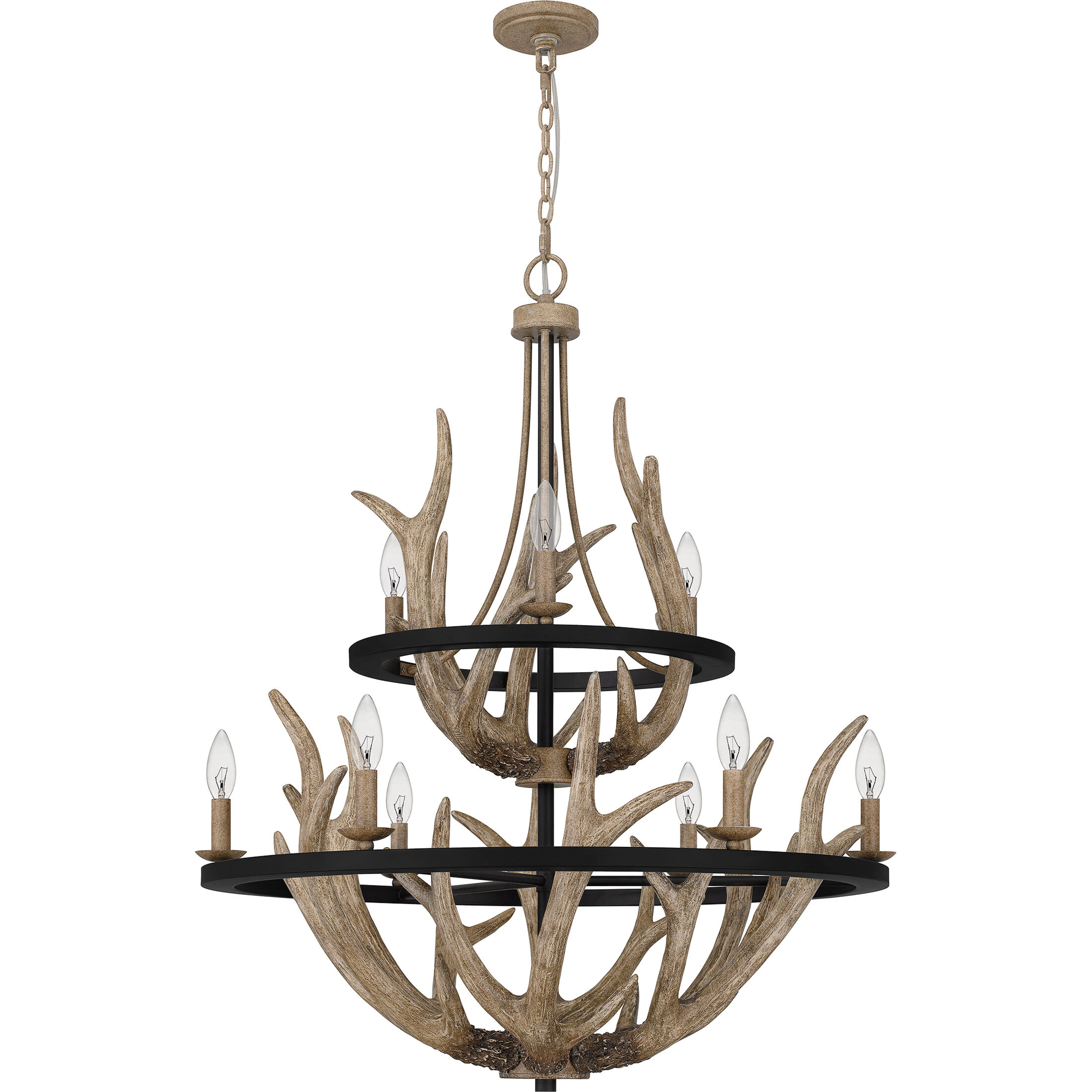 Journey 9 Light 32 inch Earth Black Chandelier Ceiling Light