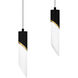 Alys LED 40 inch Matte Black Linear Chandelier Ceiling Light, Medium