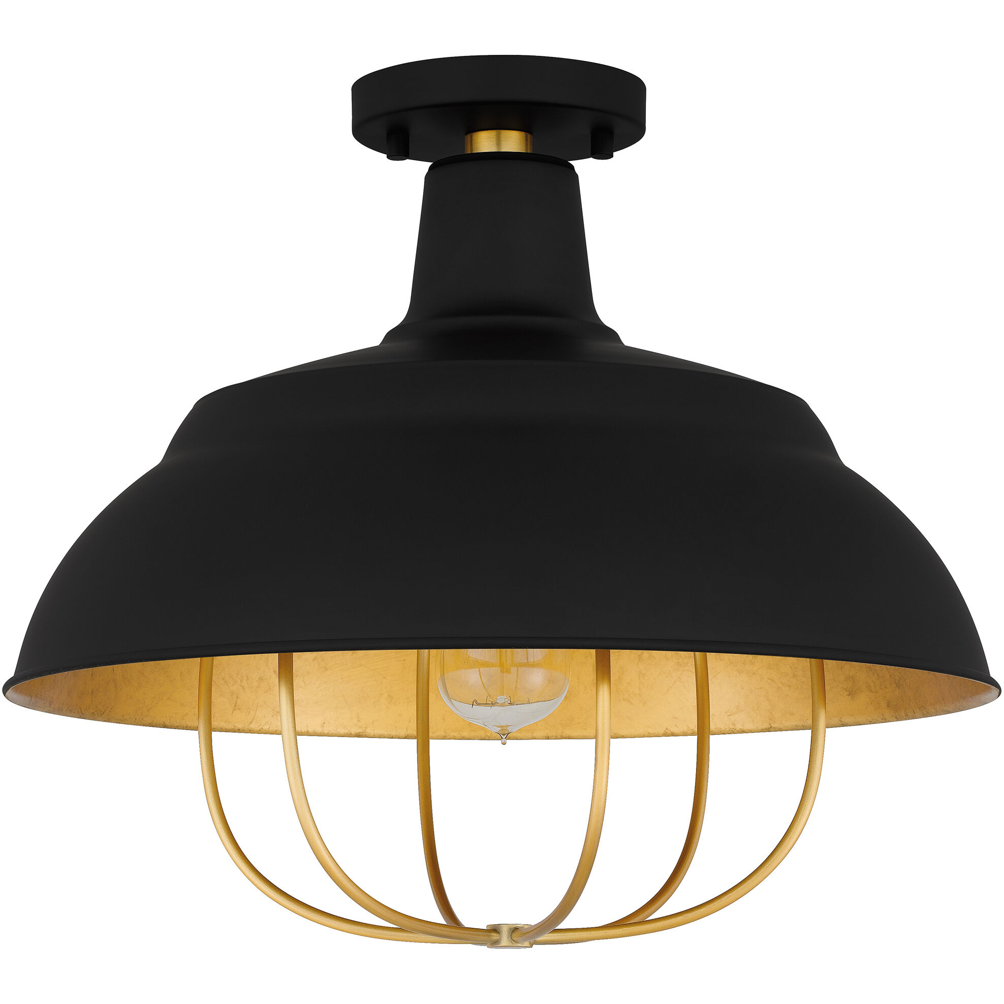 Darmody 1 Light 17 inch Matte Black Semi-Flush Mount Ceiling Light