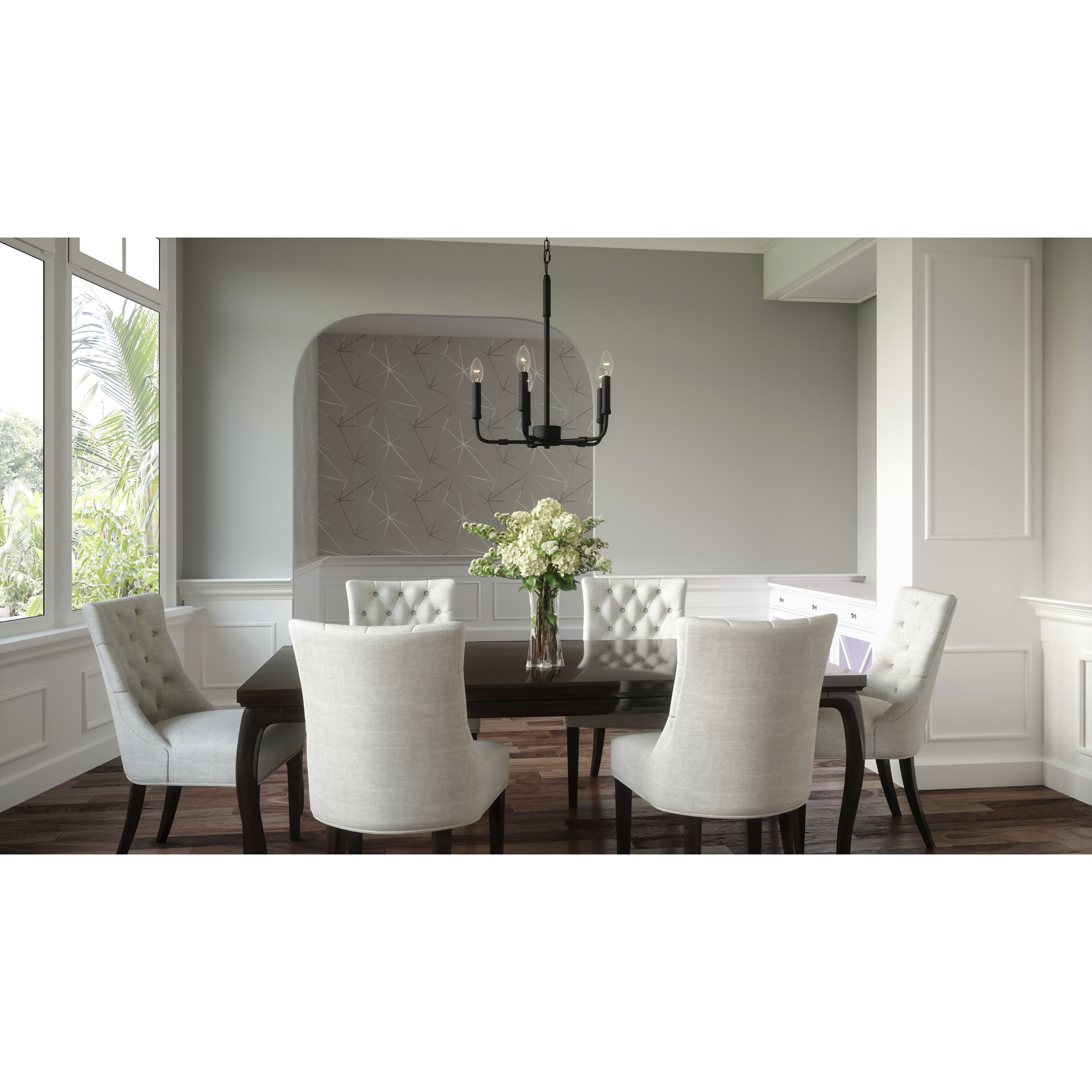 Abner 5 Light 18 inch Matte Black Chandelier Ceiling Light