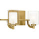 Kolt 2 Light 13 inch Brushed Gold Bath Light Wall Light, Medium
