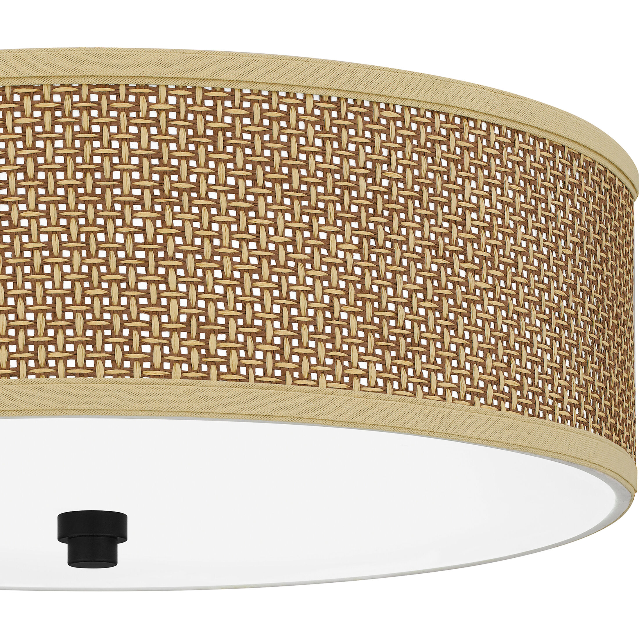 Zen 3 Light 17 inch Mystic Black Flush Mount Ceiling Light, Naturals