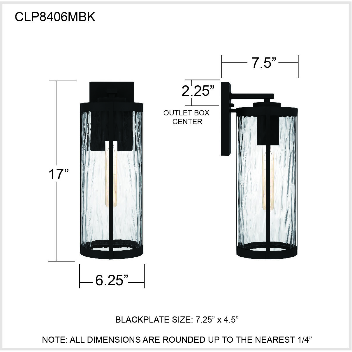 Culpo 1 Light 17 inch Matte Black Outdoor Wall Lantern