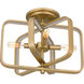 Dupree 4 Light 14 inch Brushed Weathered Brass Semi-Flush Mount Ceiling Light