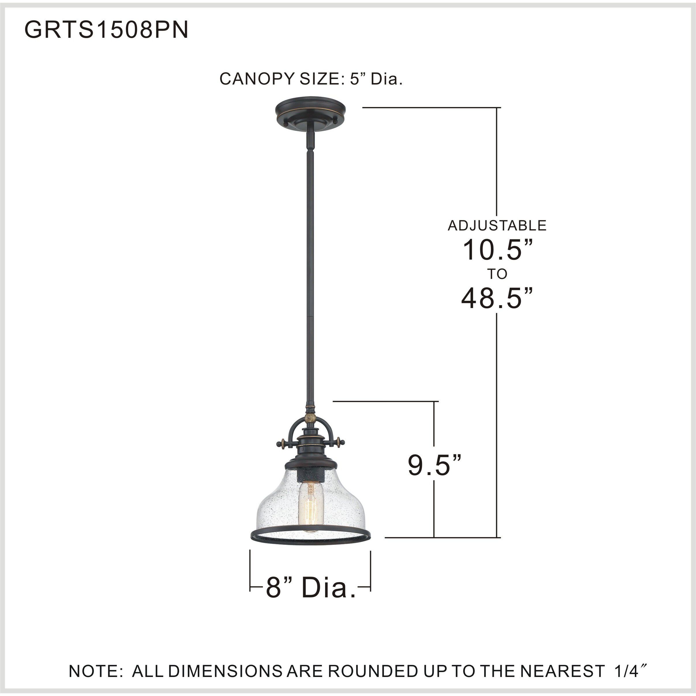 Grant 1 Light 8 inch Palladian Bronze Mini Pendant Ceiling Light