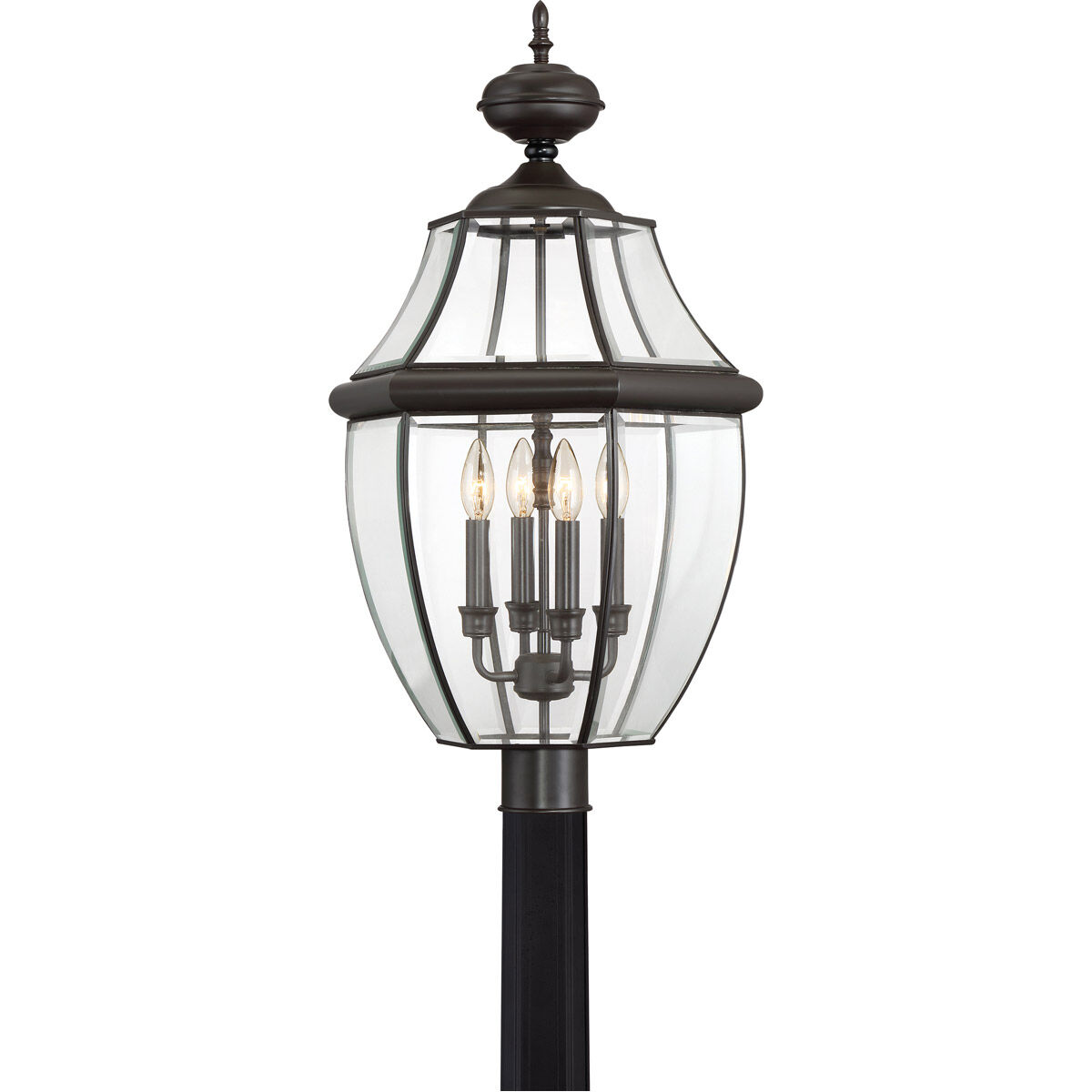 Newbury 4 Light 30 inch Medici Bronze Outdoor Post Lantern