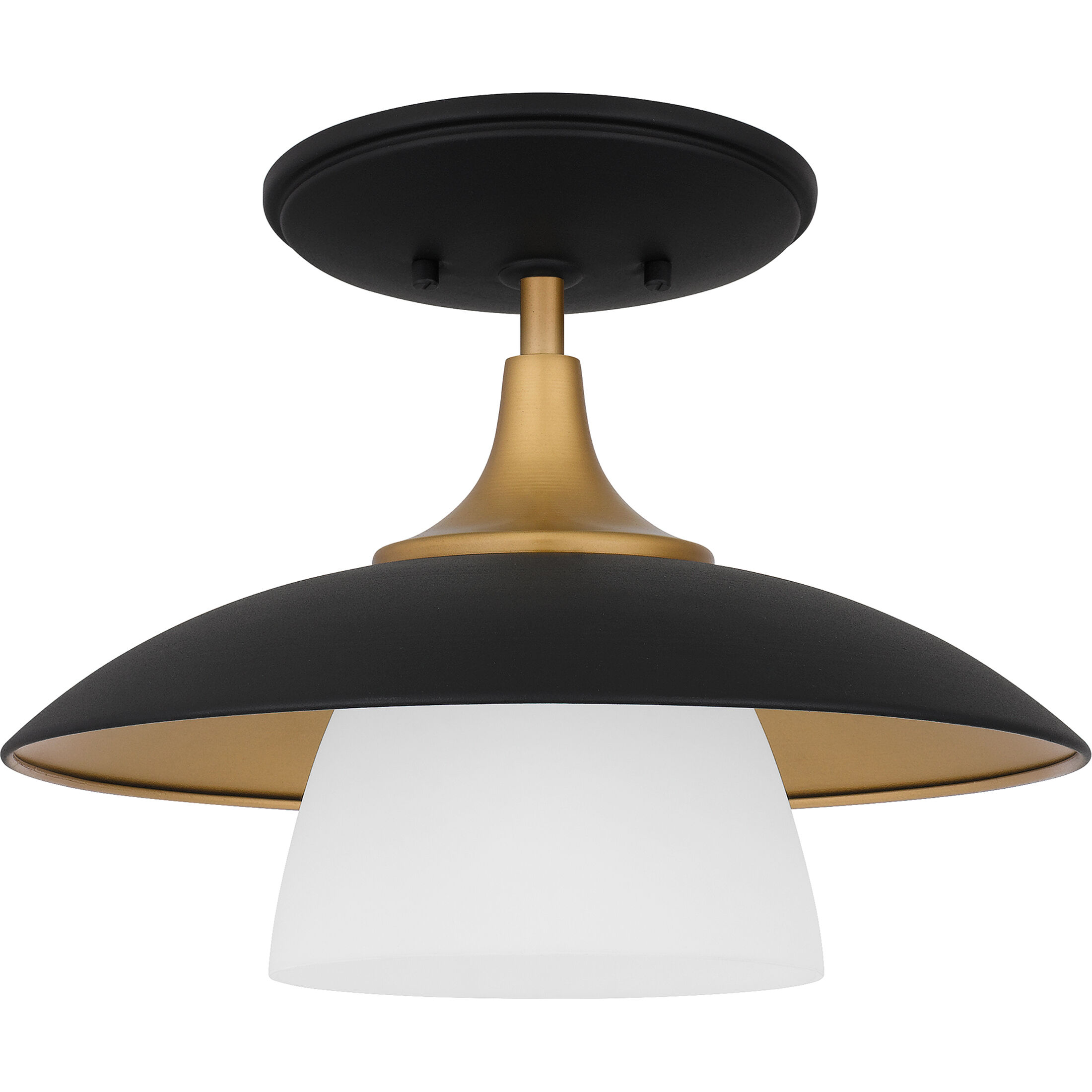 Quoizel FYT1712EK Fayette 1 Light 12 inch Earth Black Semi Flush