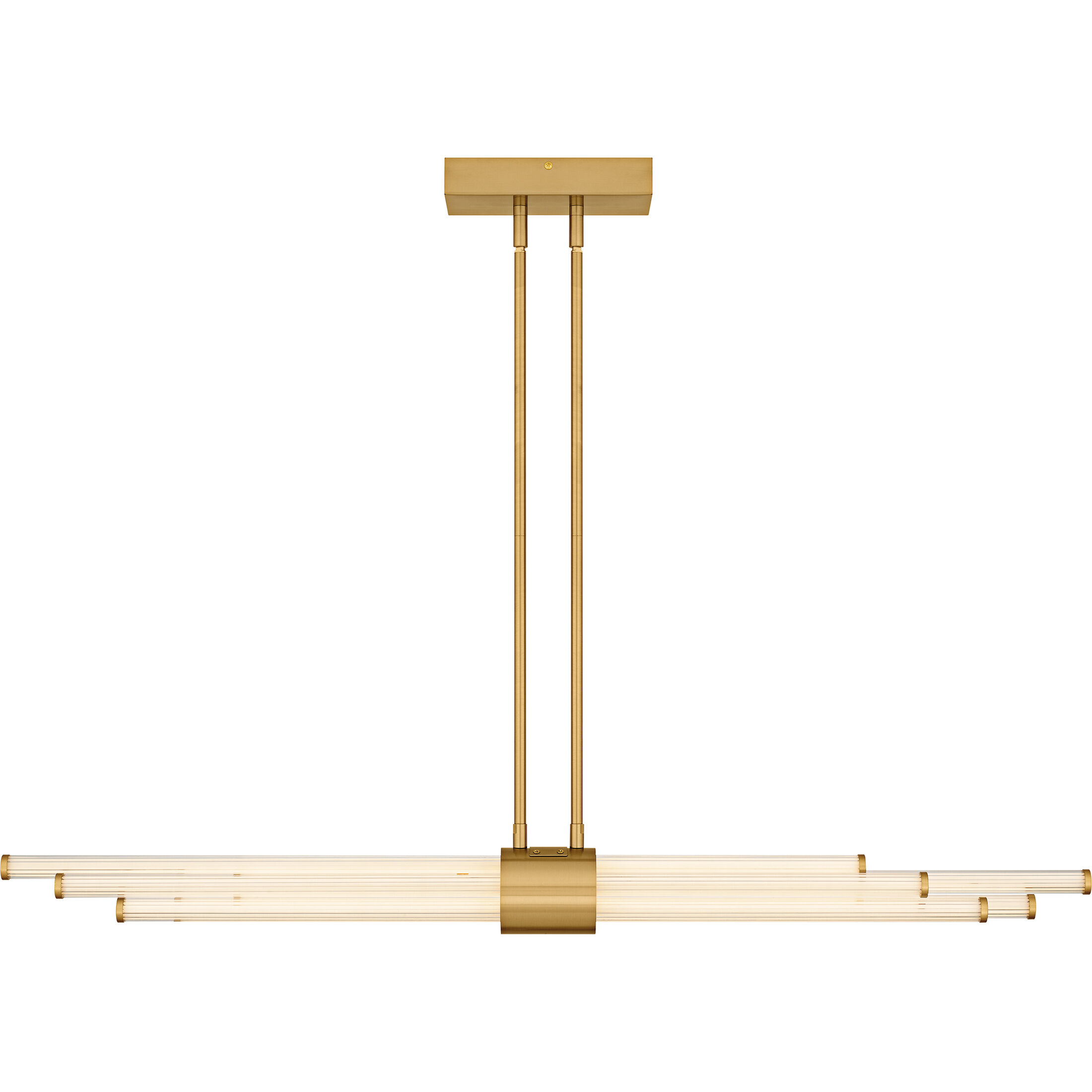 Talbott LED 46 inch Brushed Gold Linear Chandelier Ceiling Light, Large