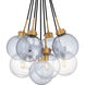 Soiree 4 Light 22 inch Brushed Weathered Brass Pendant Ceiling Light