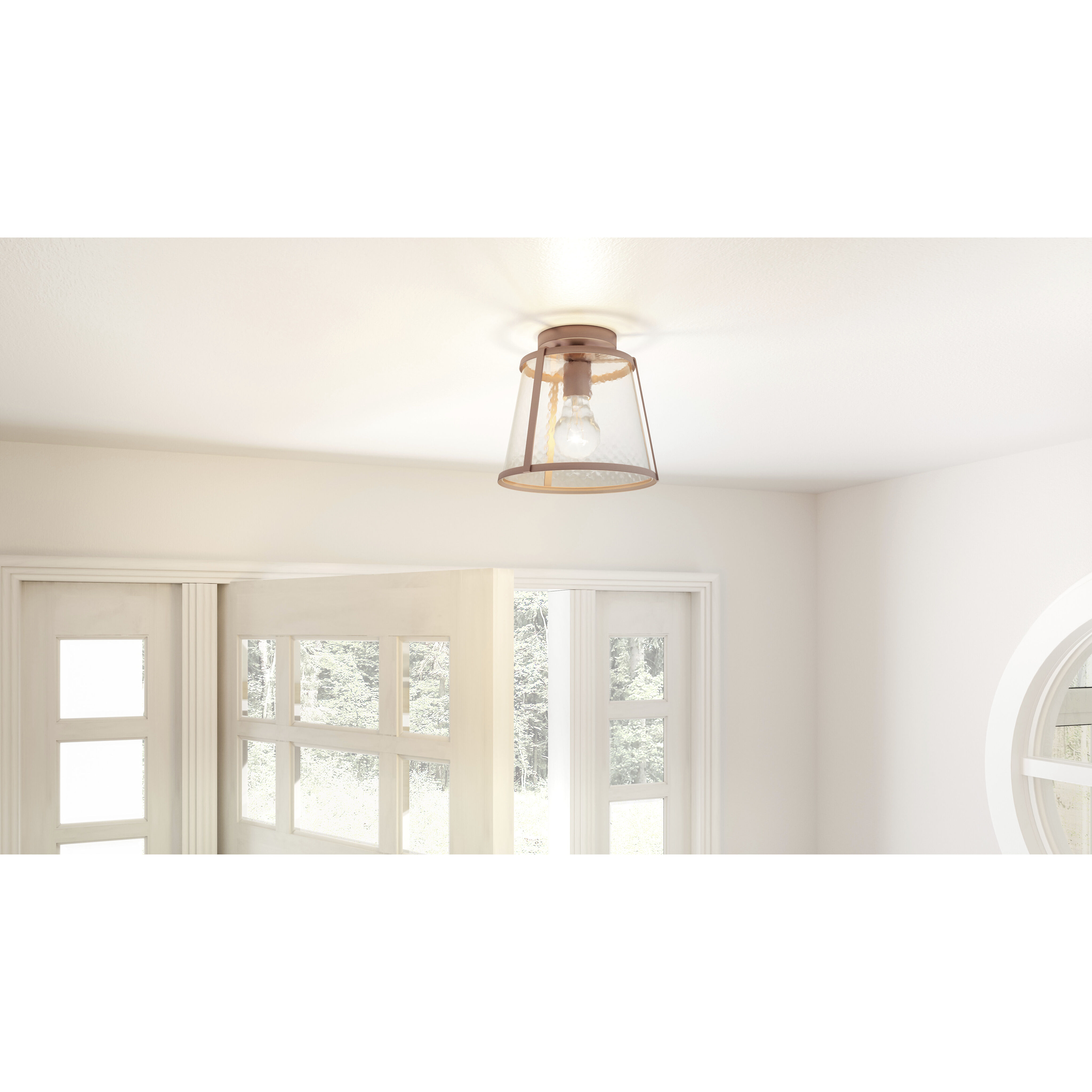 Labrant 1 Light 10.5 inch Matte Rose Gold Semi-Flush Mount Ceiling Light