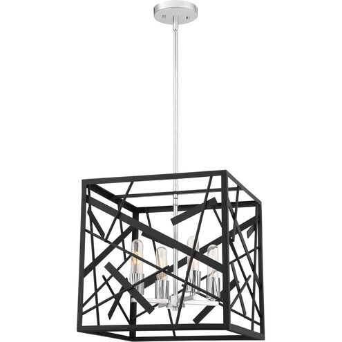 Pollock 4 Light 16 inch Matte Black Foyer Pendant Ceiling Light