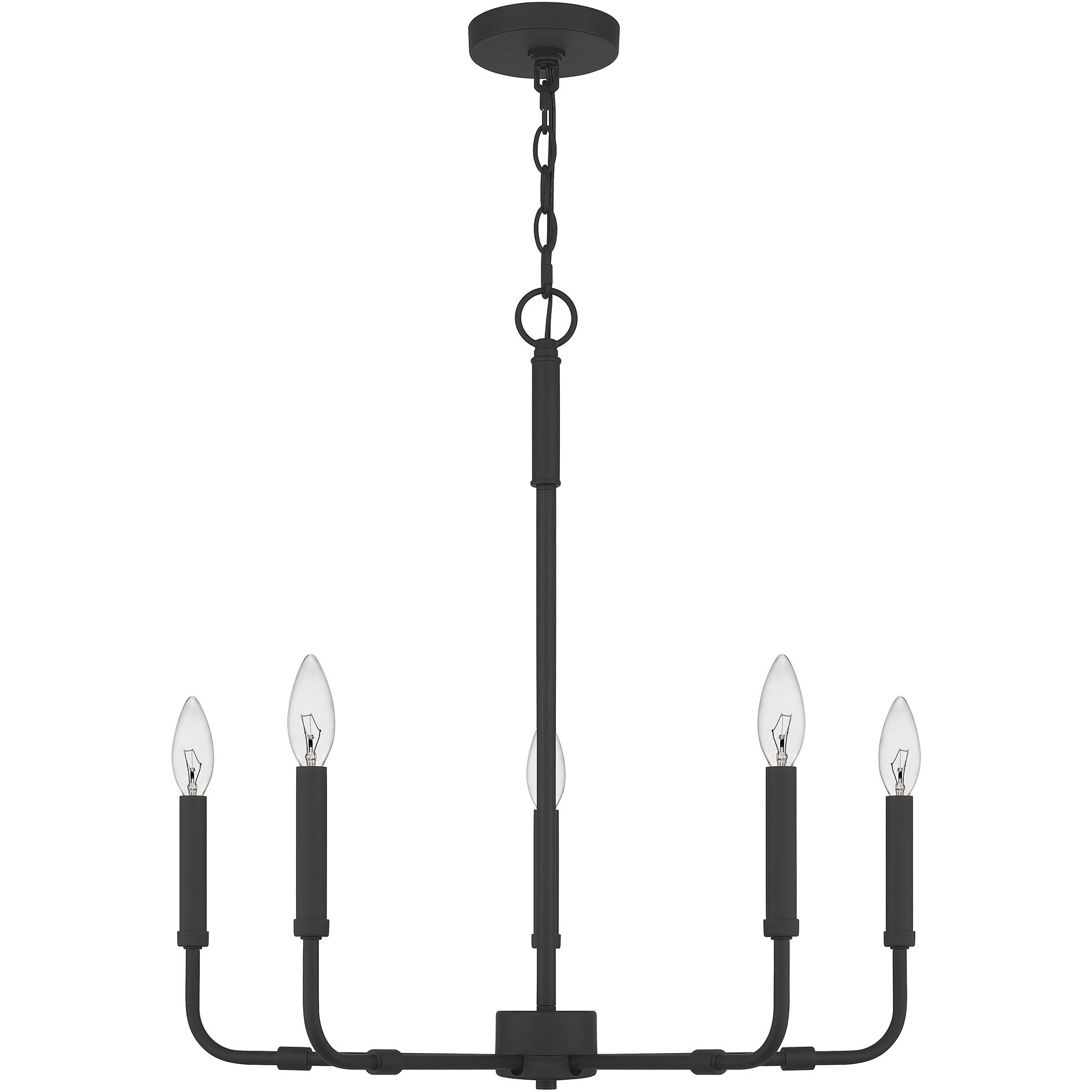 Abner 5 Light 24 inch Matte Black Chandelier Ceiling Light