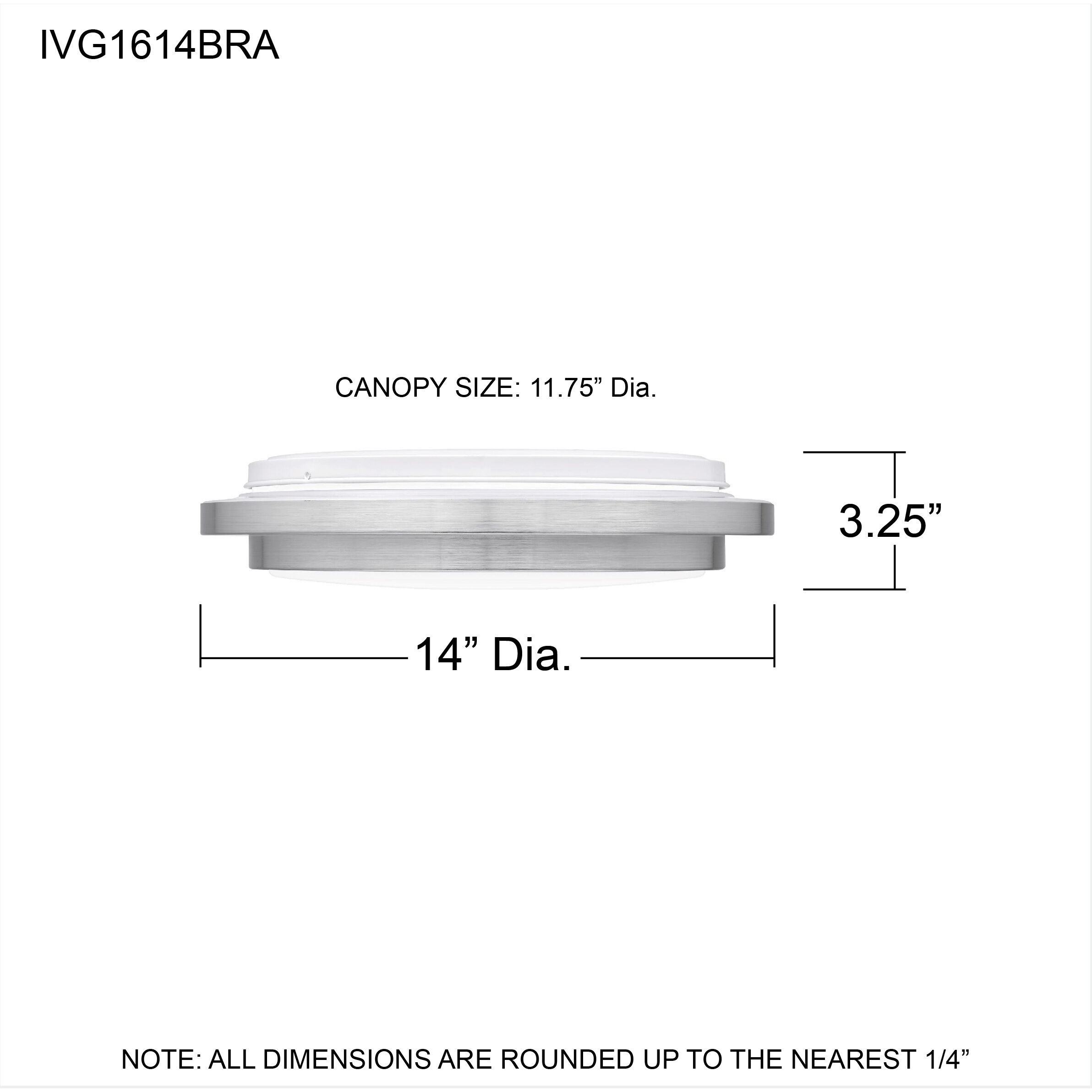 Irving 14 inch Brushed Aluminum Semi-Flush Mount Ceiling Light