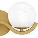 Spherical 2 Light 14.5 inch Aged Brass Bath Light Wall Light, Medium