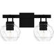 Celina 2 Light 16 inch Matte Black Bath Light Wall Light, Medium