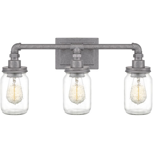 Squire 3 Light 22 inch Galvanized Bath Light Wall Light