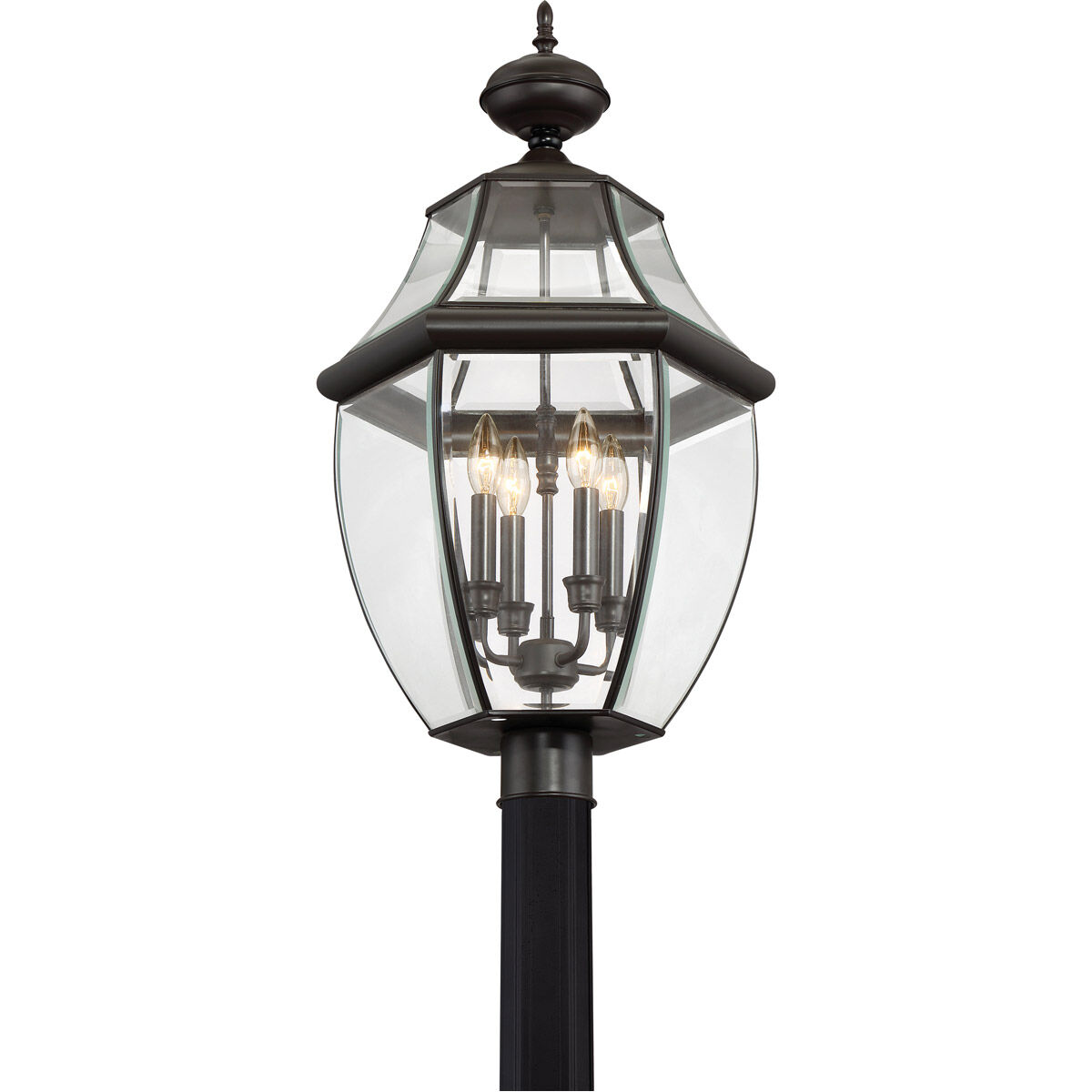 Newbury 4 Light 30 inch Medici Bronze Outdoor Post Lantern