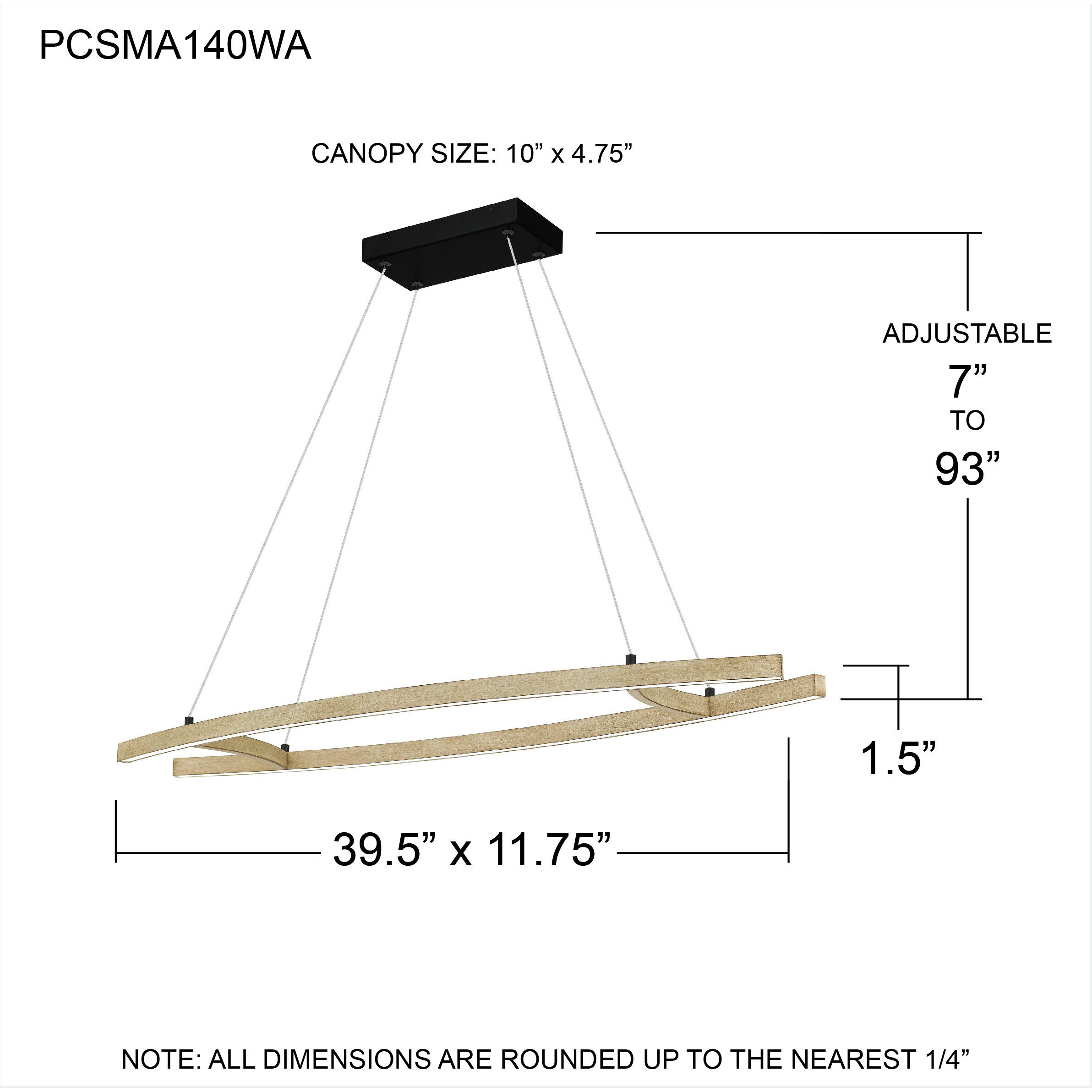 Soma 39.5 inch Whitewashed Walnut Island Light Ceiling Light