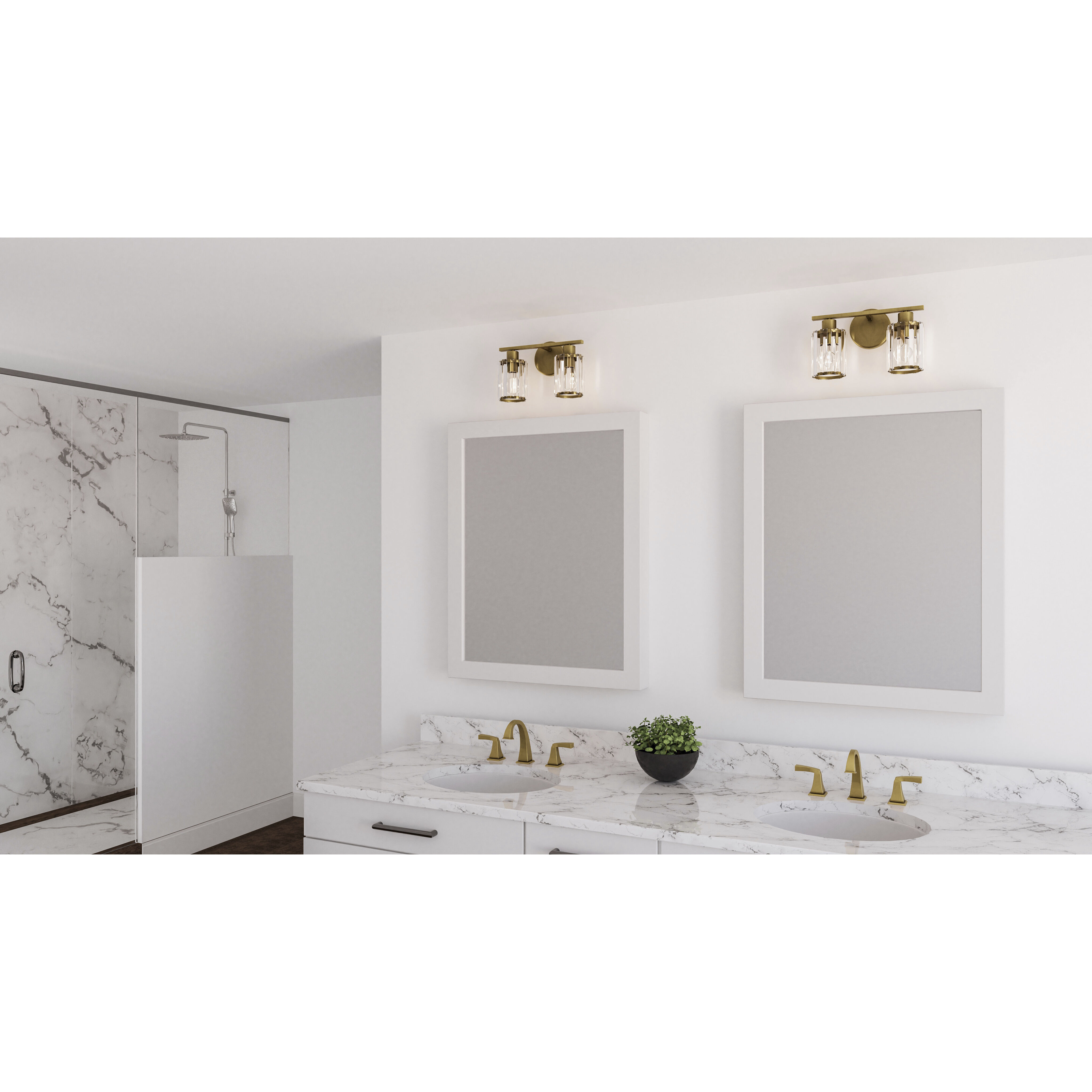 Isla 2 Light 13 inch Weathered Brass Bath Light Wall Light