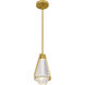 Luca LED 7 inch Brushed Gold Mini Pendant Ceiling Light, Small
