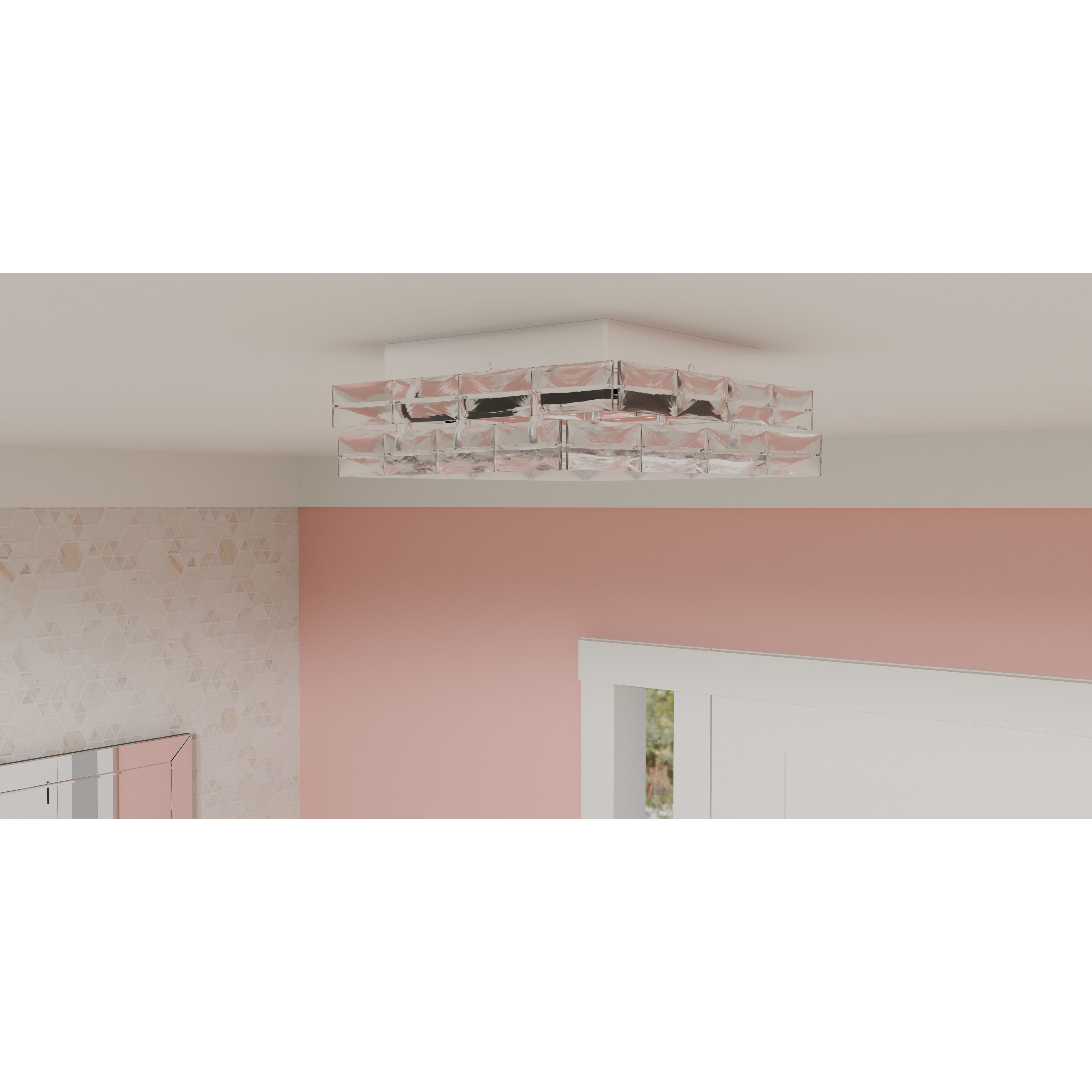 Milania LED 14.75 inch Polished Chrome Flush Mount Ceiling Light, Large