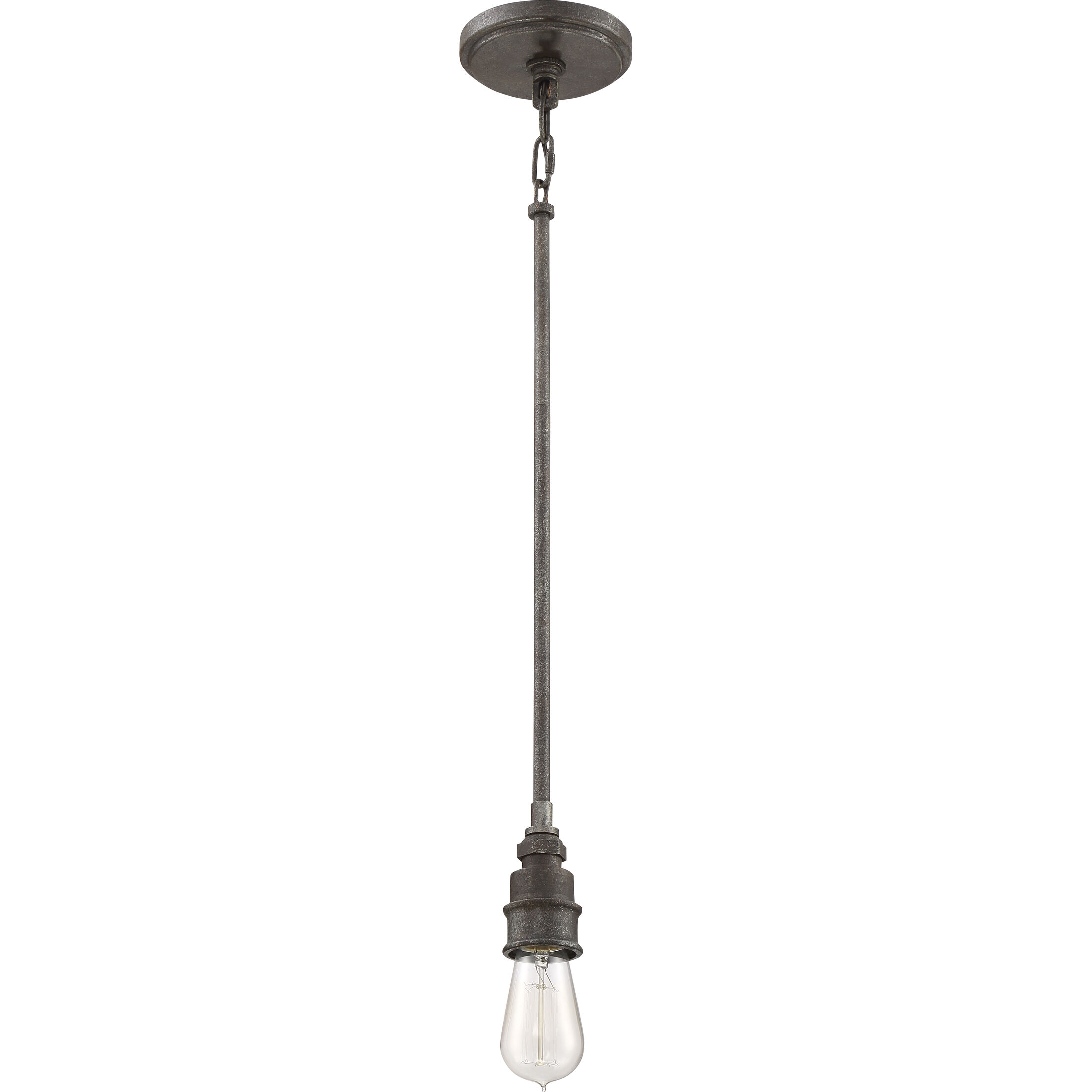 Squire 1 Light 4 inch Rustic Black Mini Chandelier Ceiling Light, Rod Hung