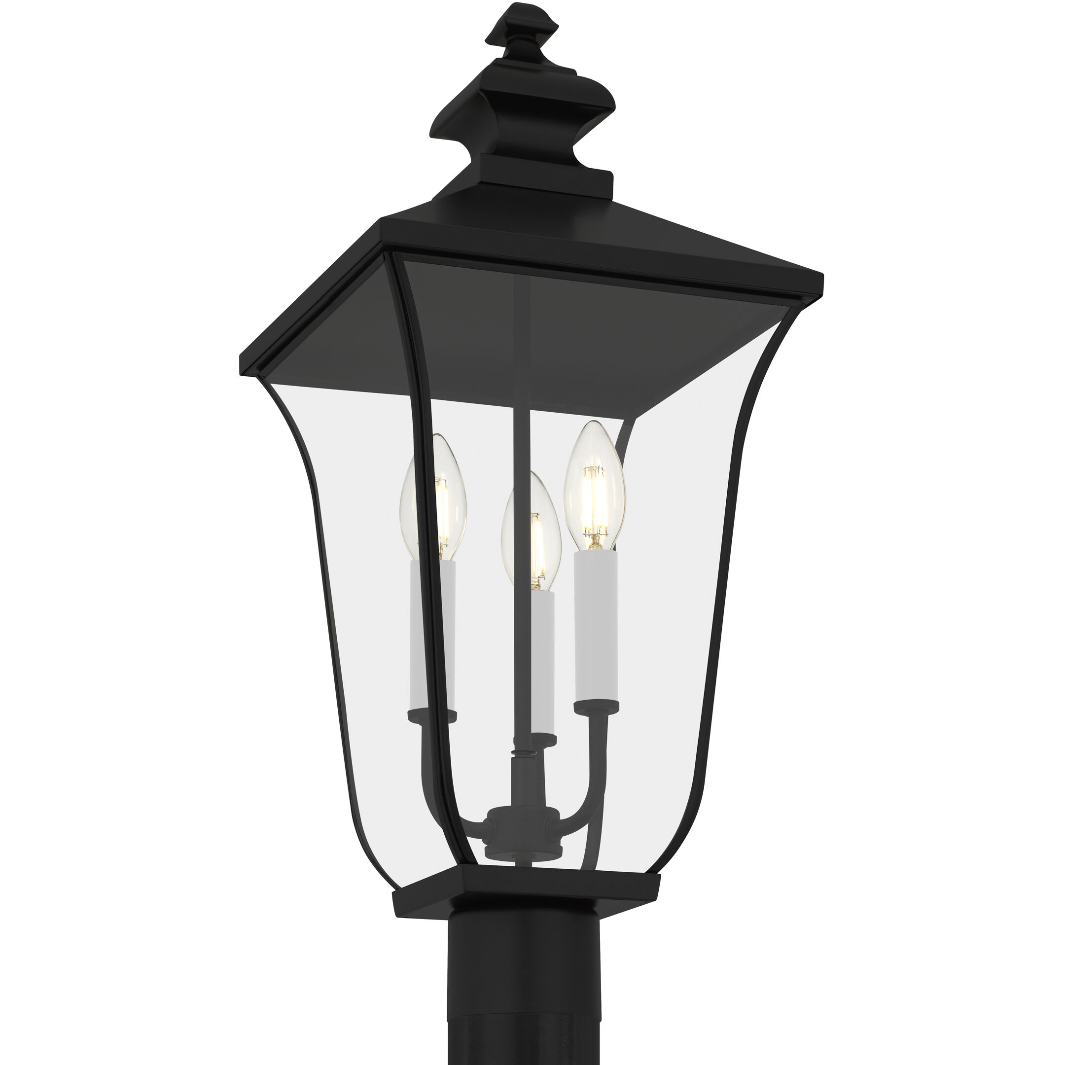 Farley 3 Light 22.75 inch Matte Black Outdoor Post Lantern