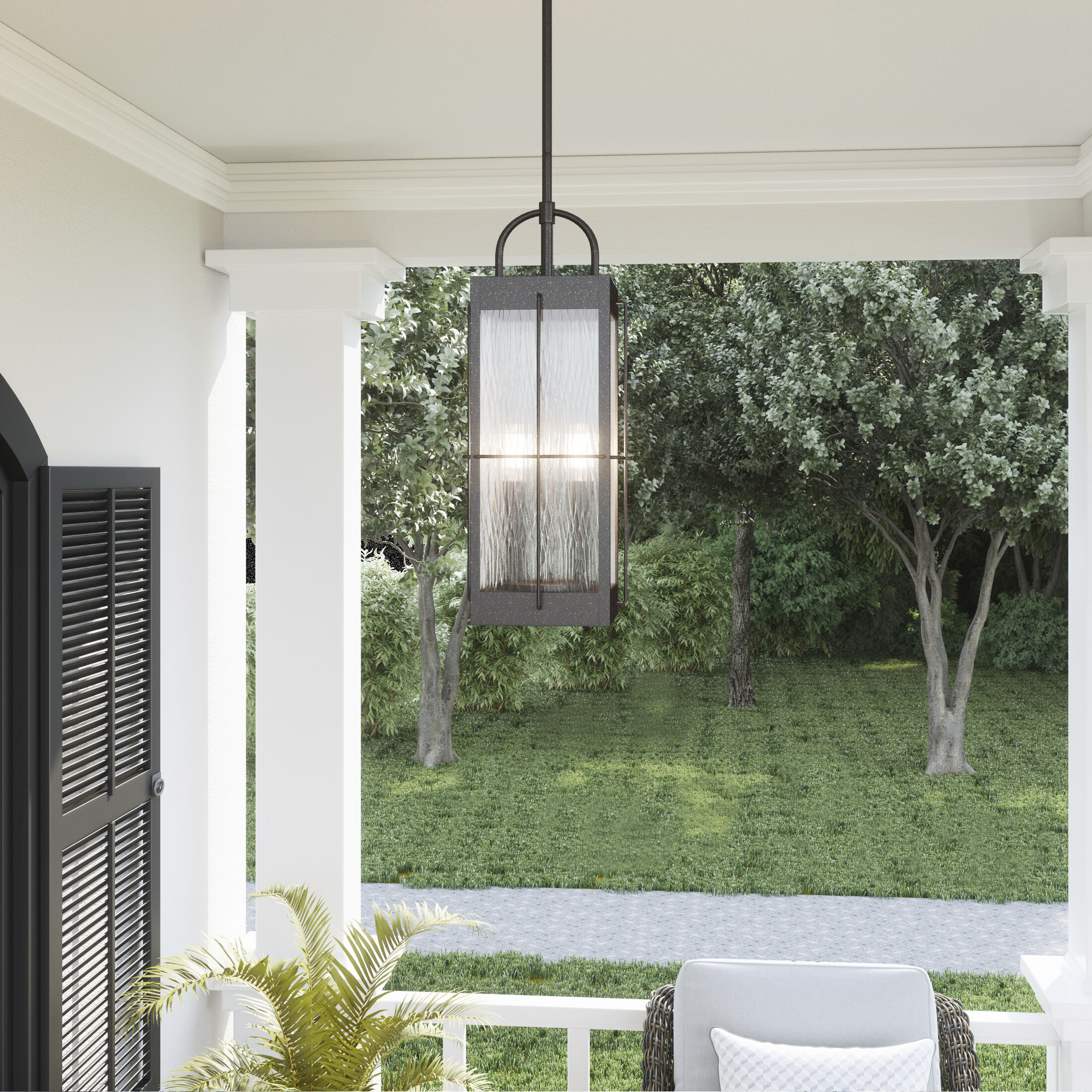 Ward 2 Light 8 inch Gilded Bronze Outdoor Hanging Lantern