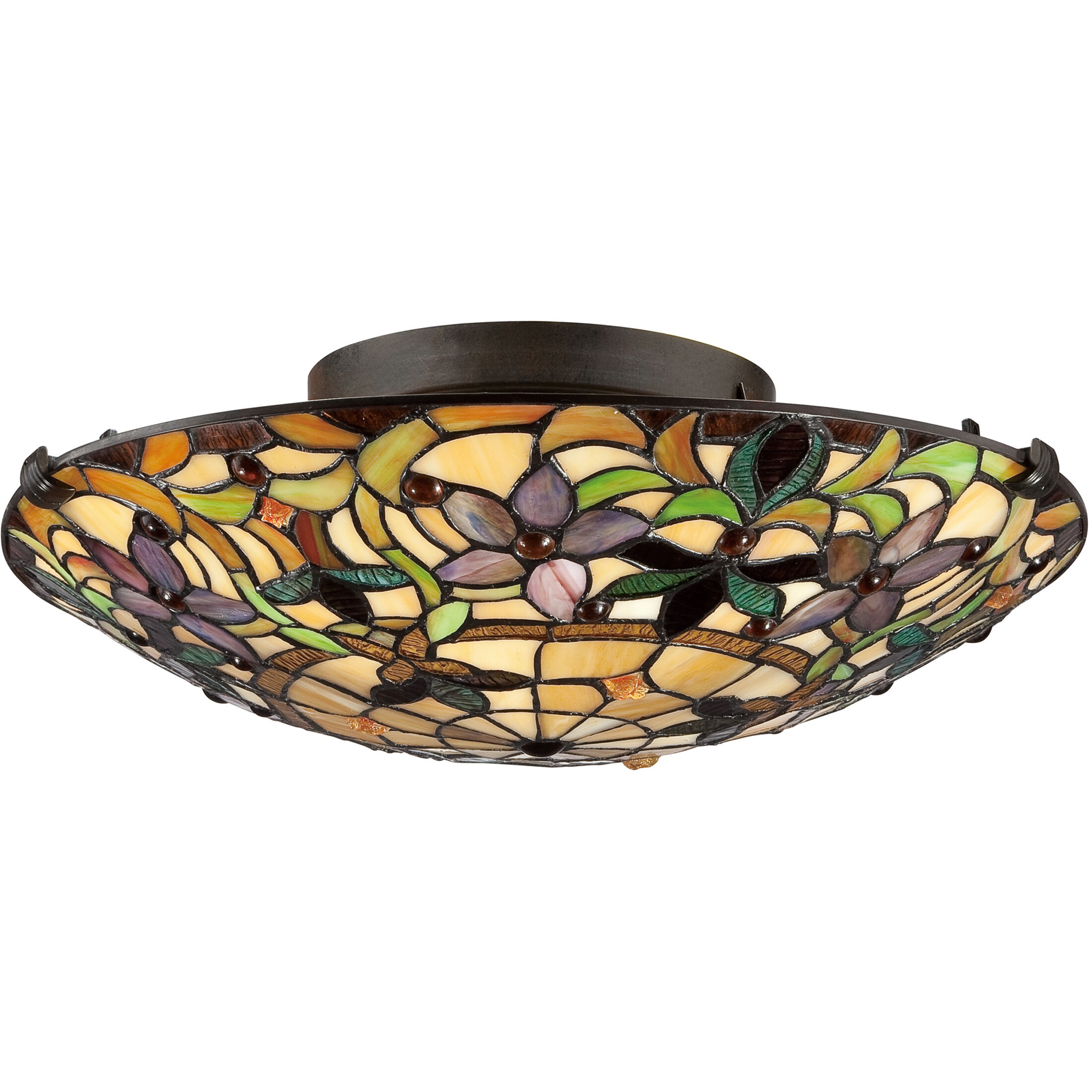 Kami 2 Light 17 inch Vintage Bronze Flush Mount Ceiling Light, Naturals