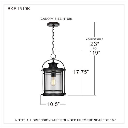 Booker 1 Light 11 inch Mystic Black Mini Pendant Ceiling Light, Small