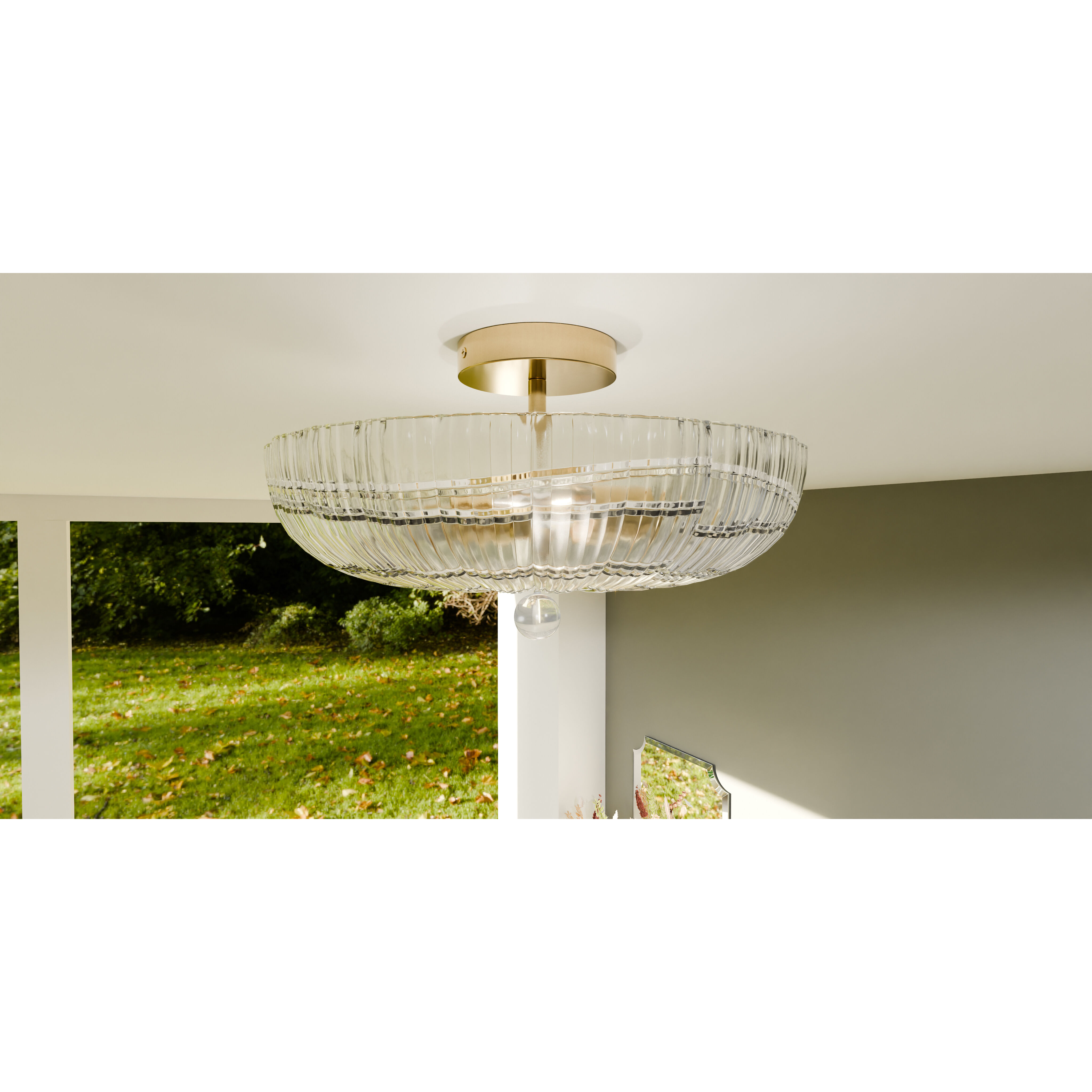 Belmond 3 Light 15.75 inch Brushed Gold Semi-Flush Mount Ceiling Light, Medium