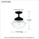 Wrede 1 Light 11.75 inch Matte Black Semi-Flush Mount Ceiling Light