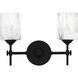 Aria 2 Light 15 inch Matte Black Bath Light Wall Light, Medium