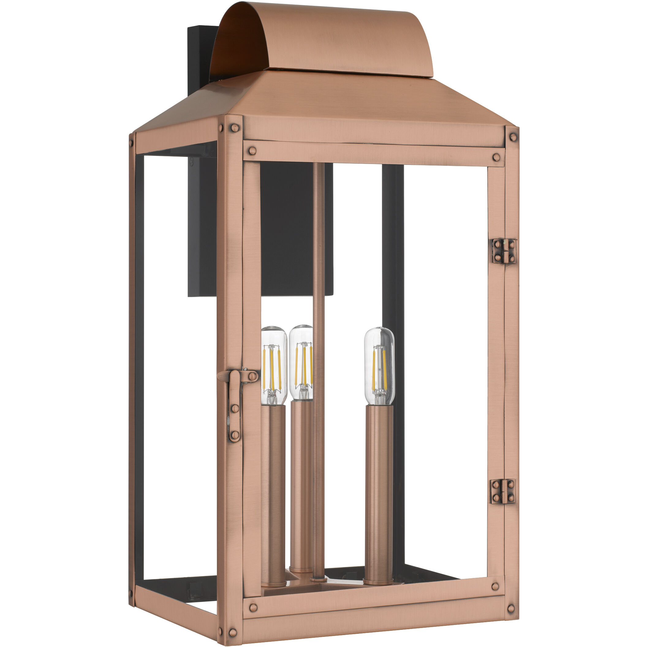 Beryn 3 Light 19 inch Aged Copper Outdoor Wall Lantern