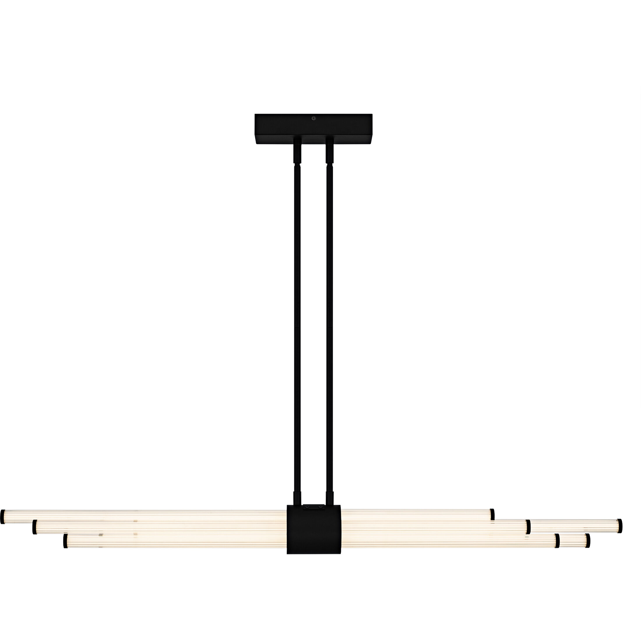 Talbott LED 46 inch Matte Black Linear Chandelier Ceiling Light, Large