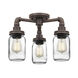 Squire 3 Light 16 inch Rustic Black Semi-Flush Mount Ceiling Light