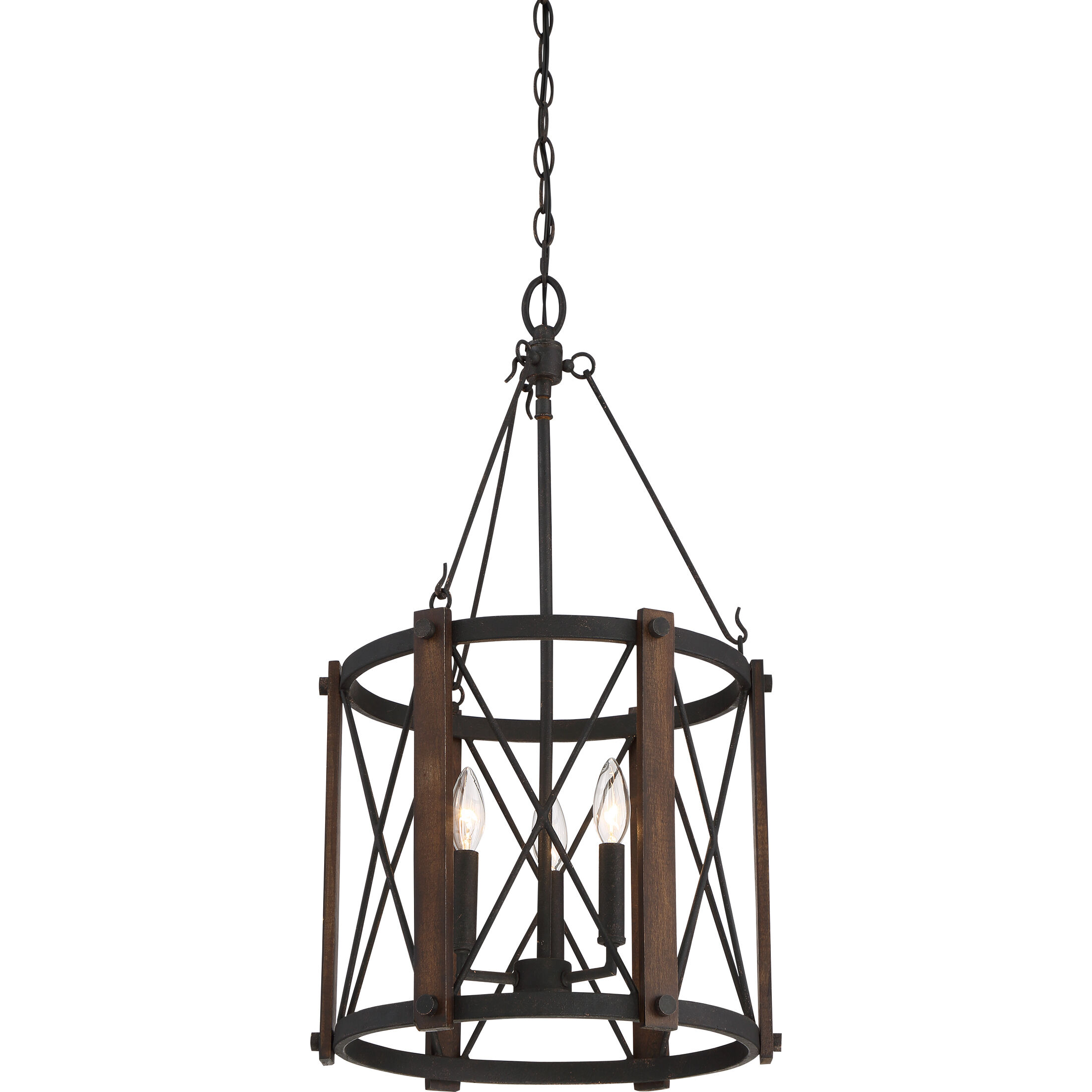 Baron 3 Light 15 inch Marcado Black Foyer Piece Ceiling Light